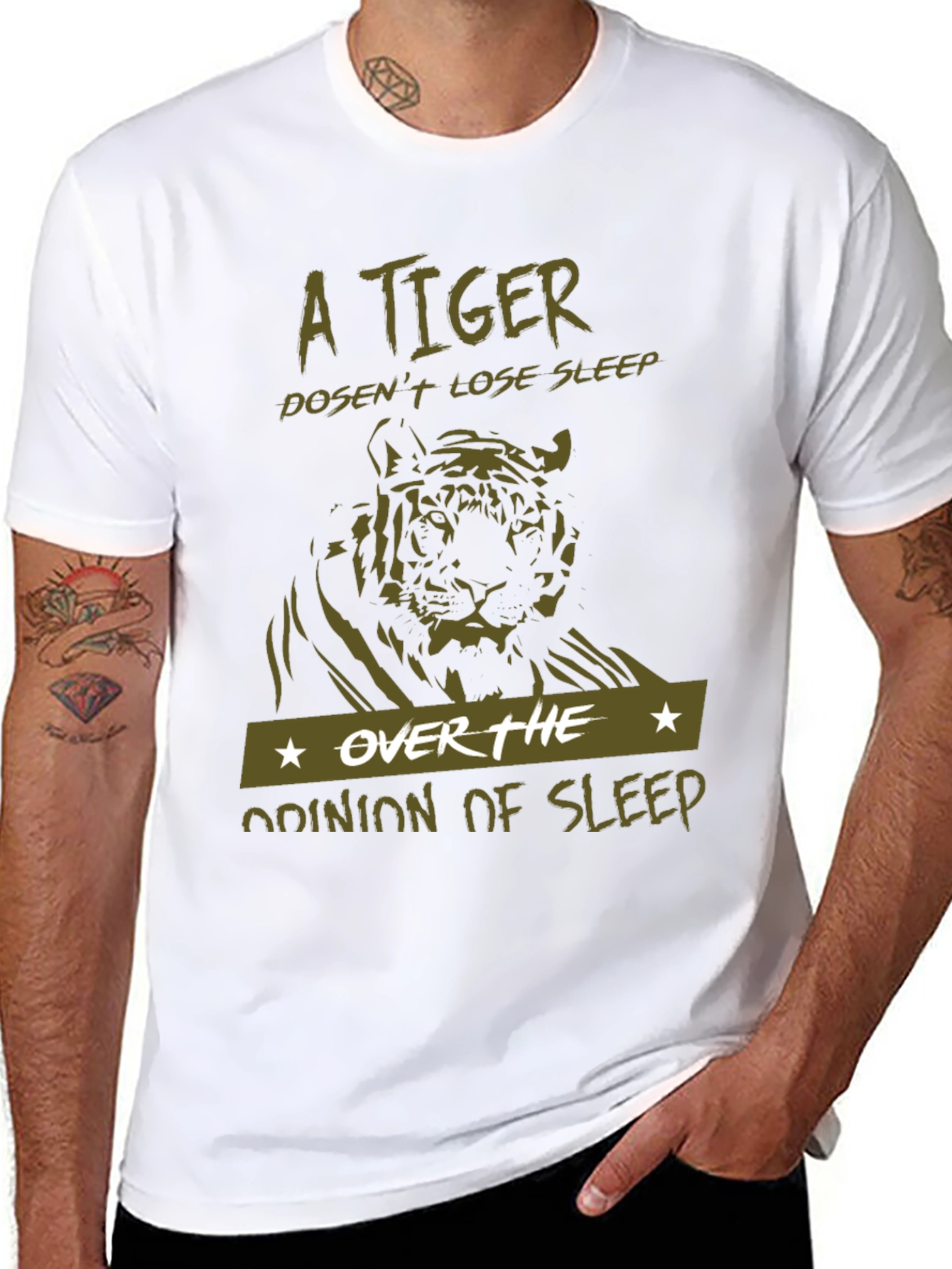 A Tiger Doesnt Lose Sleep Black T-Shirt