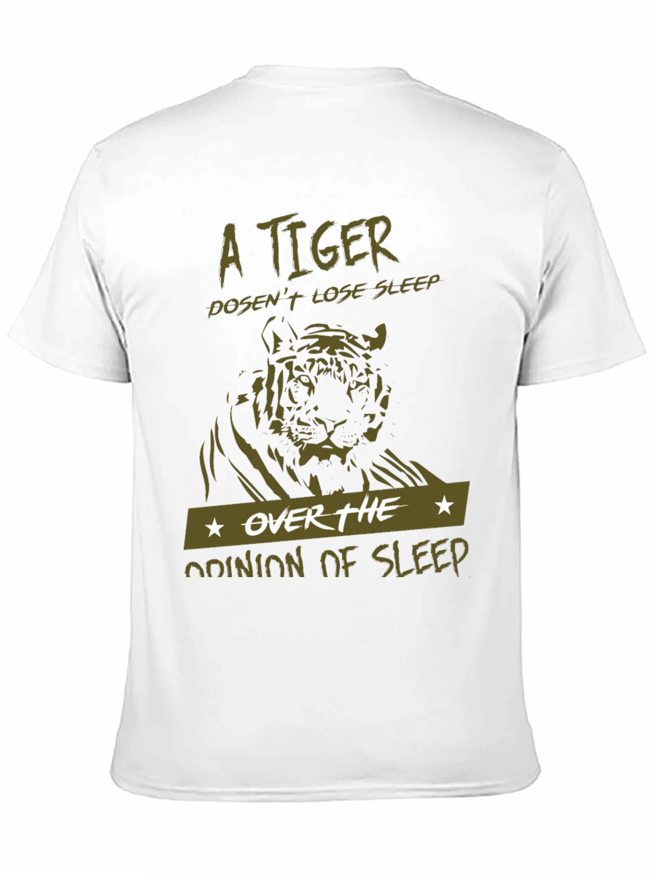 A Tiger Doesnt Lose Sleep Black T-Shirt
