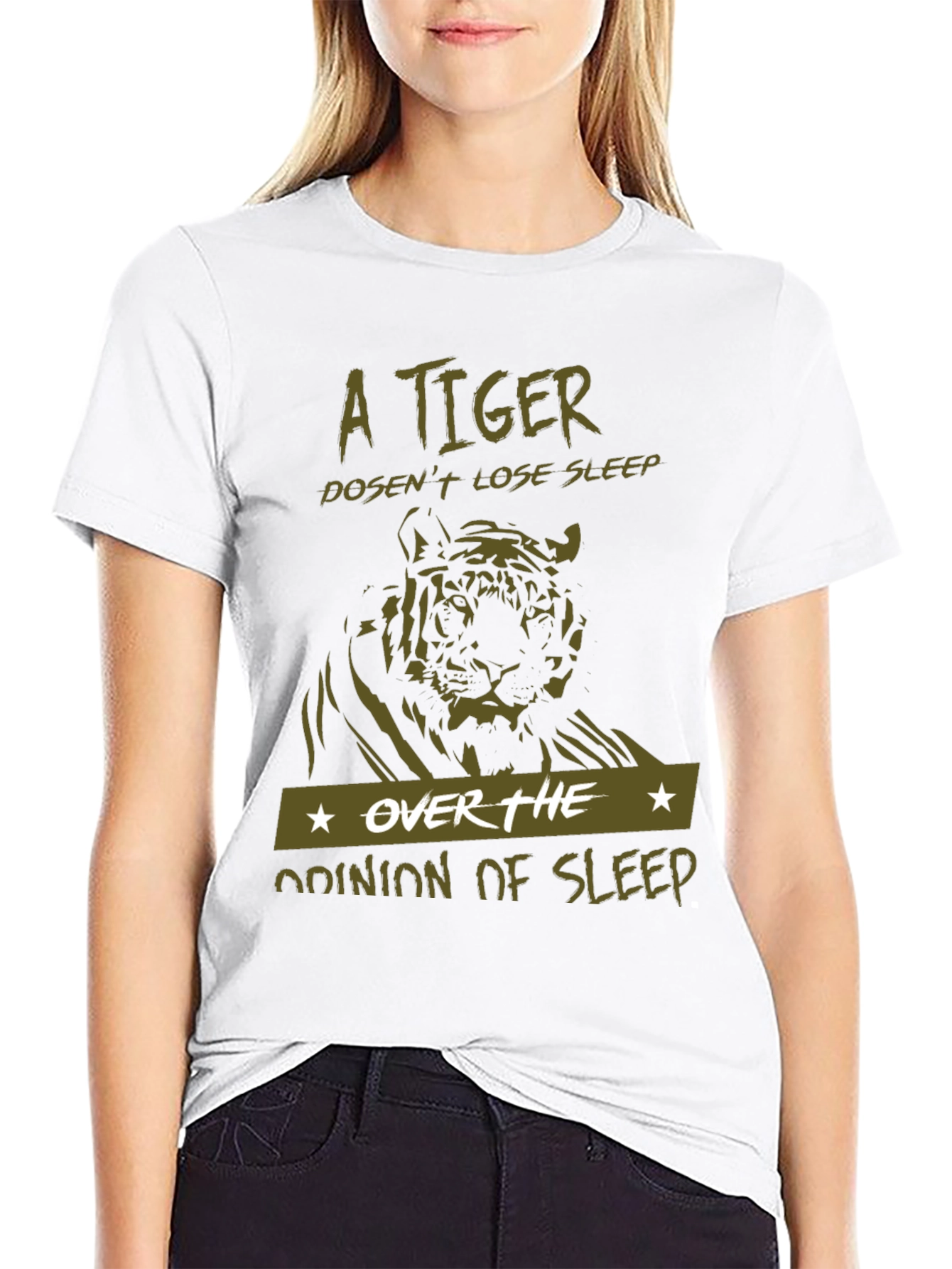 A Tiger Doesnt Lose Sleep Black T-Shirt