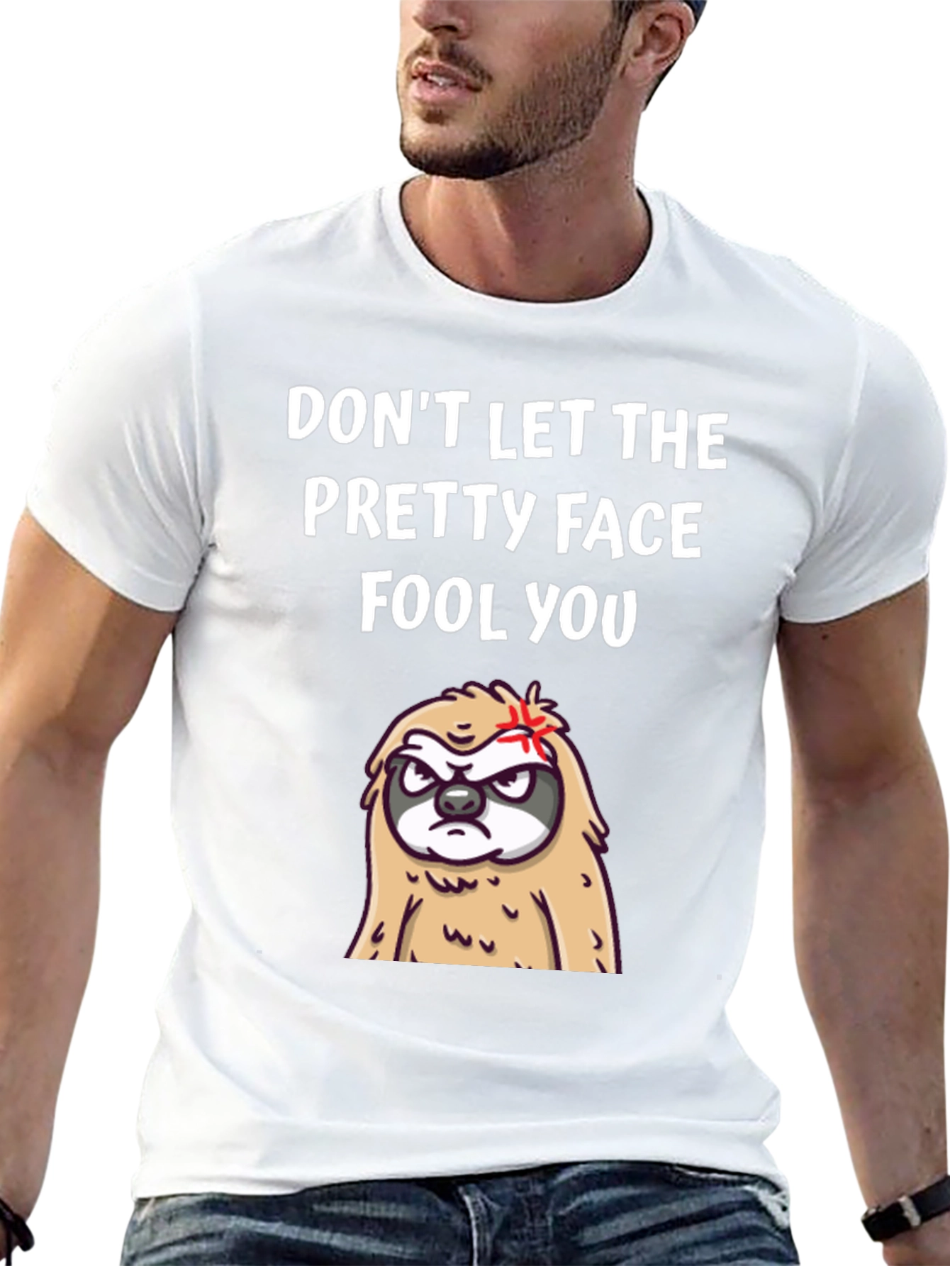 Funny Sloth T-Shirt - Dont Let The Pretty Face Fool You!