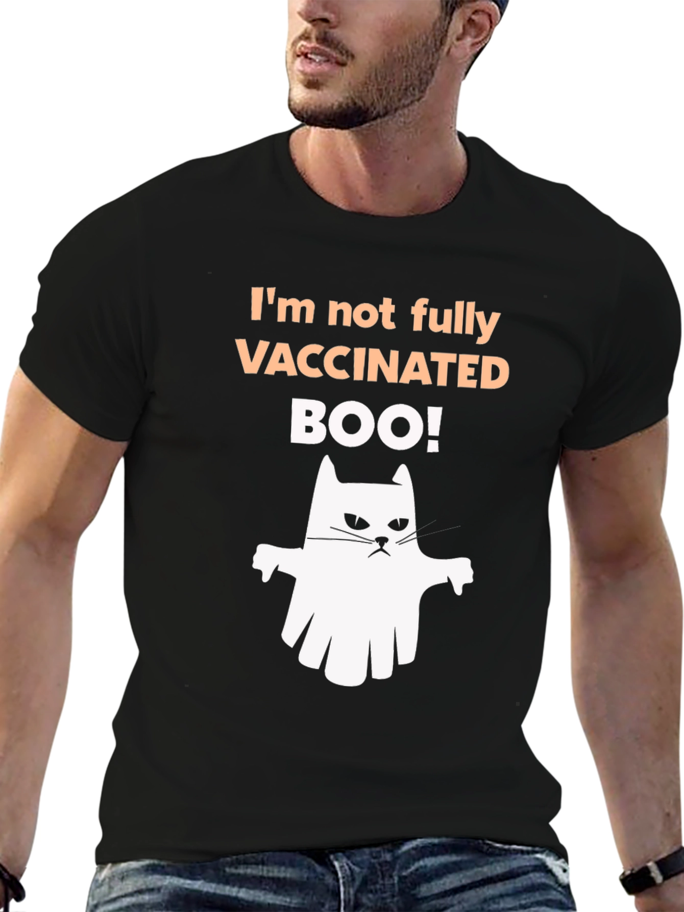 Vaccinated Boo! Halloween Ghost T-Shirt