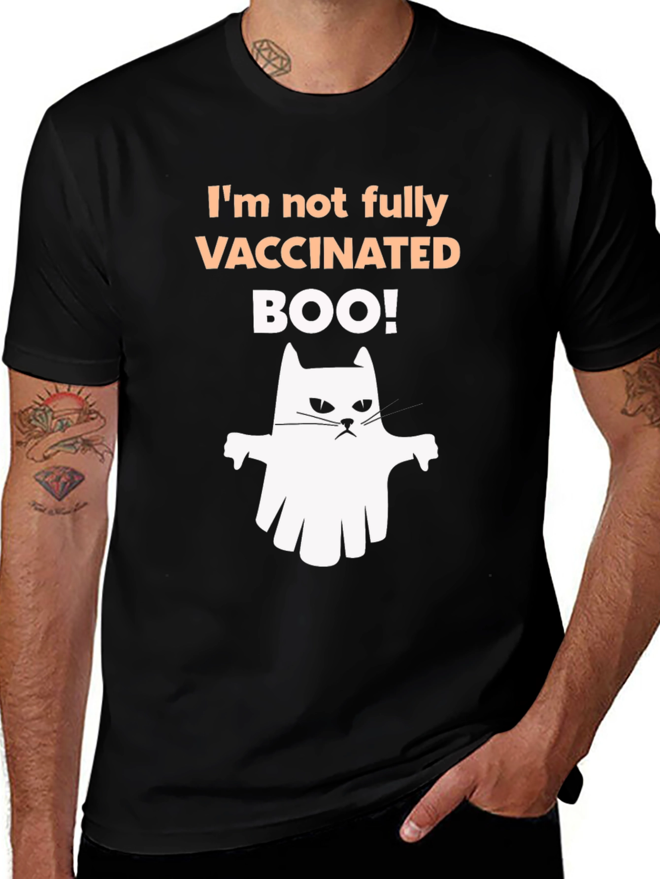 Vaccinated Boo! Halloween Ghost T-Shirt