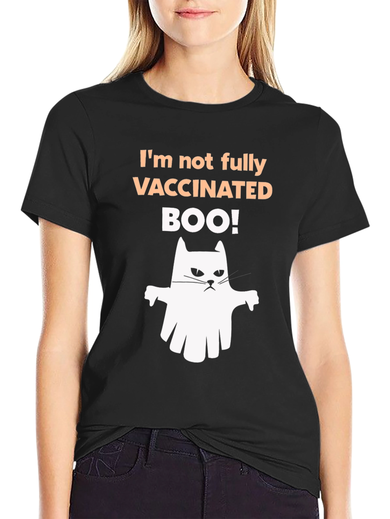 Vaccinated Boo! Halloween Ghost T-Shirt