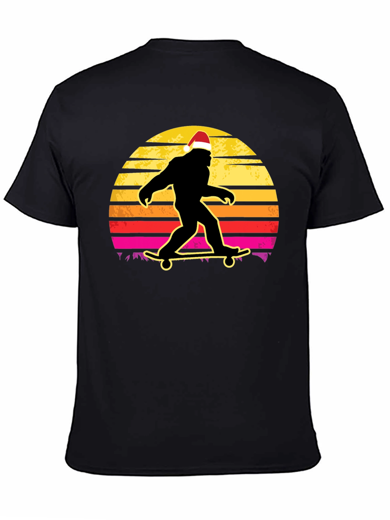Bigfoot Santa Skateboarding T-Shirt