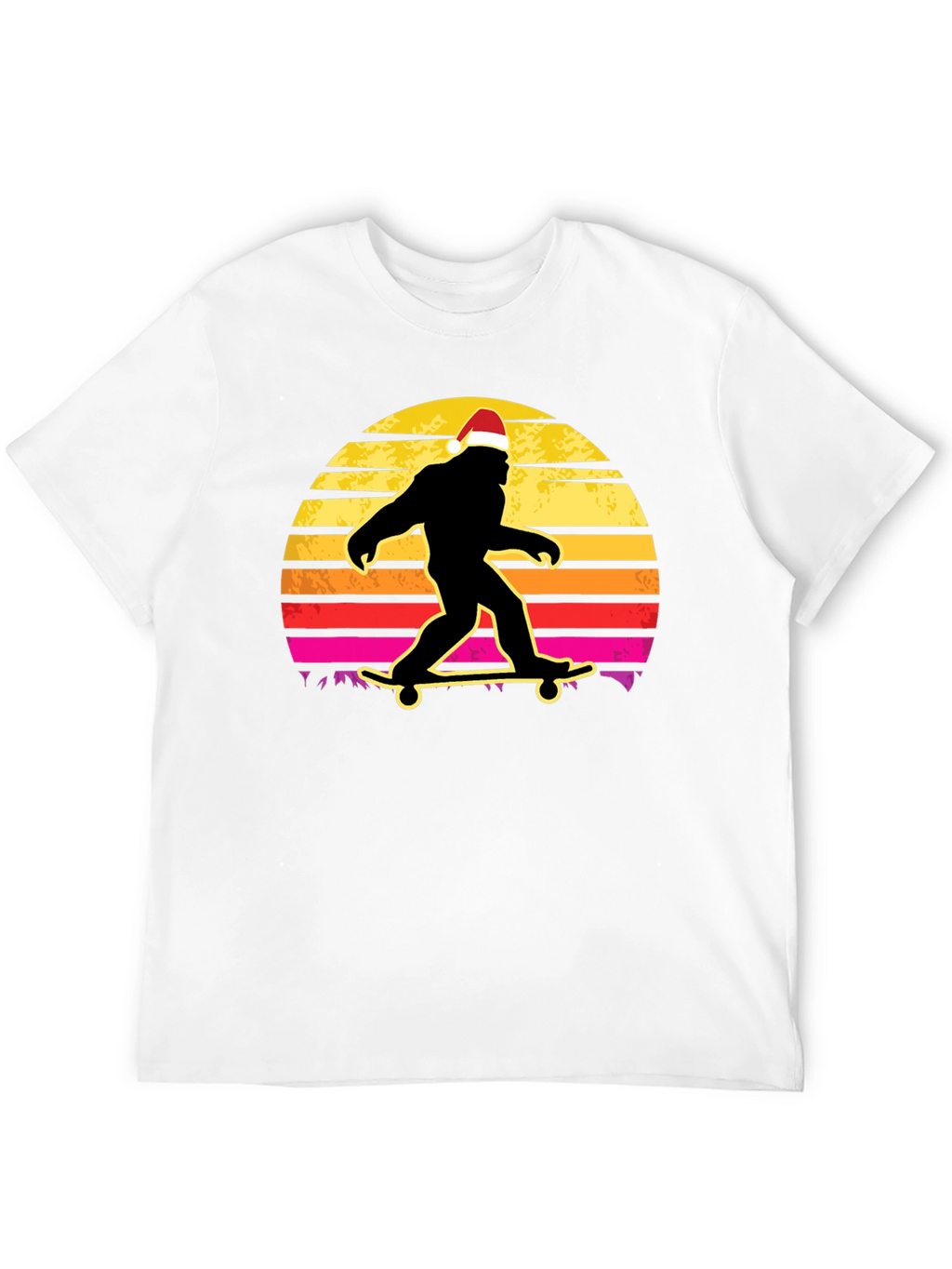 Bigfoot Santa Skateboarding T-Shirt
