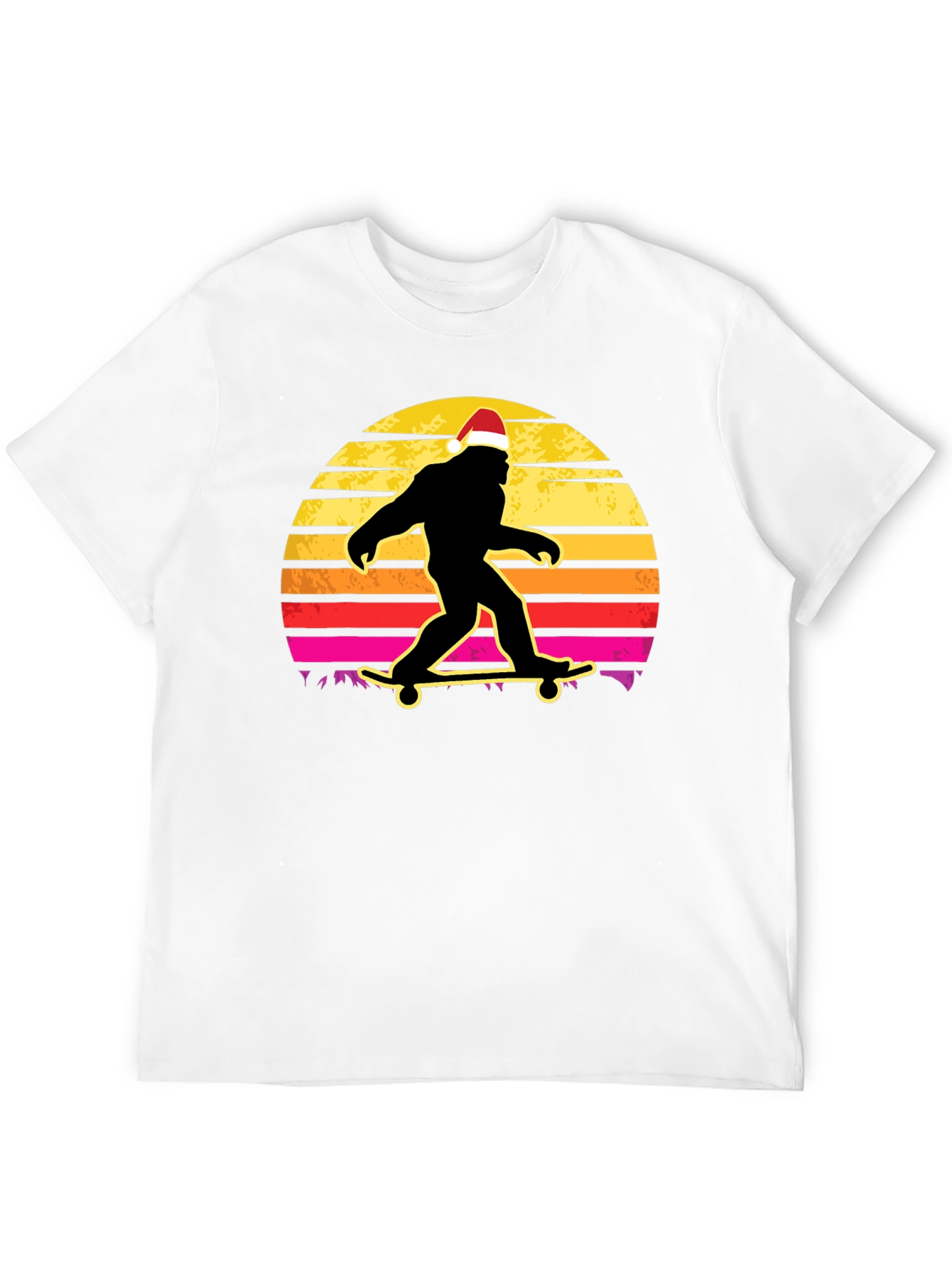 Bigfoot Santa Skateboarding T-Shirt