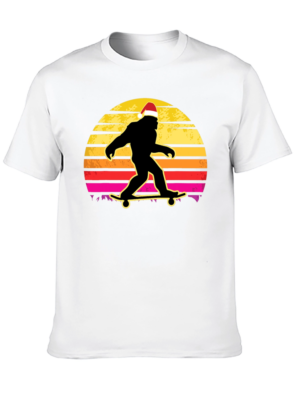 Bigfoot Santa Skateboarding T-Shirt