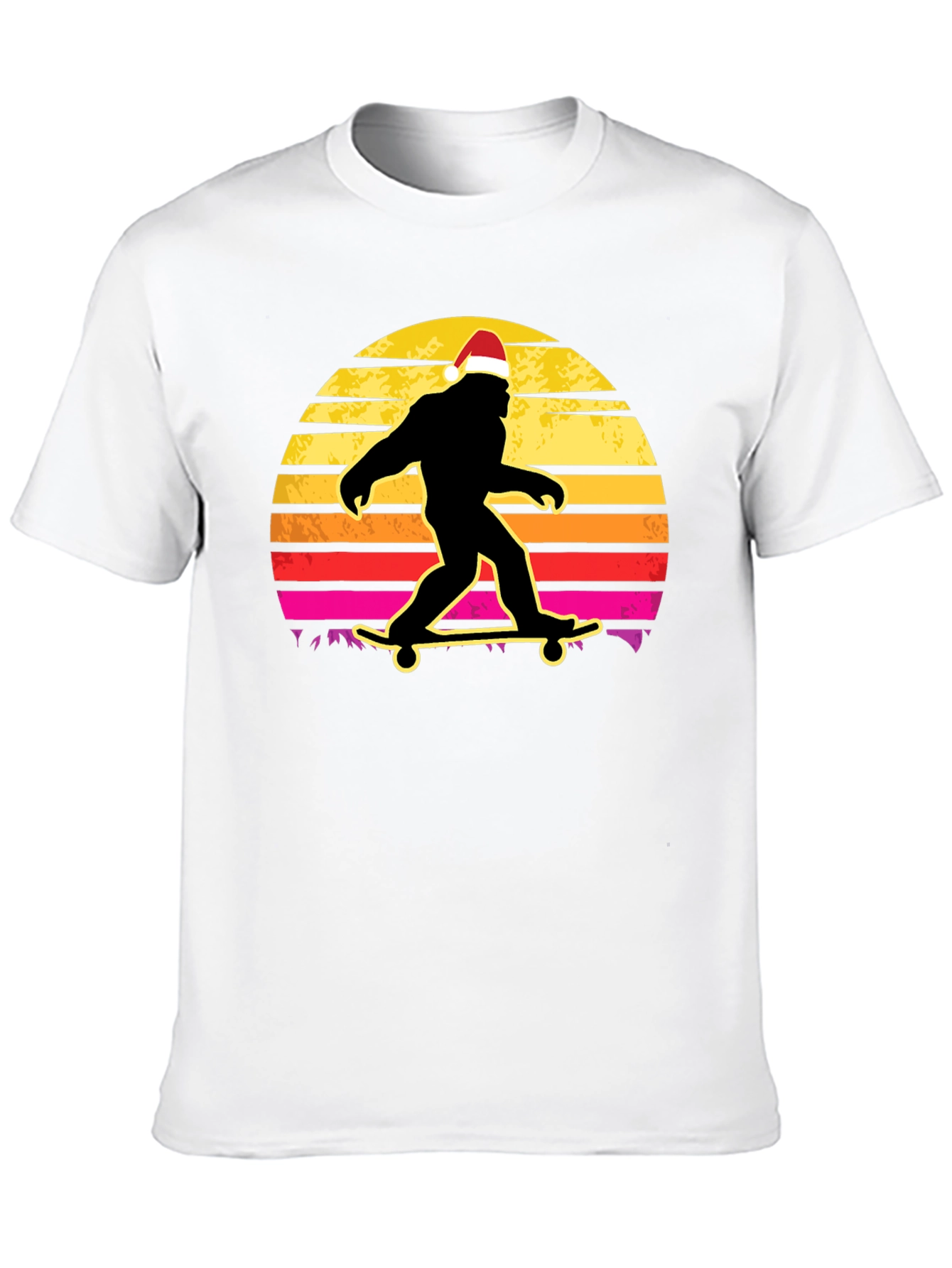 Bigfoot Santa Skateboarding T-Shirt