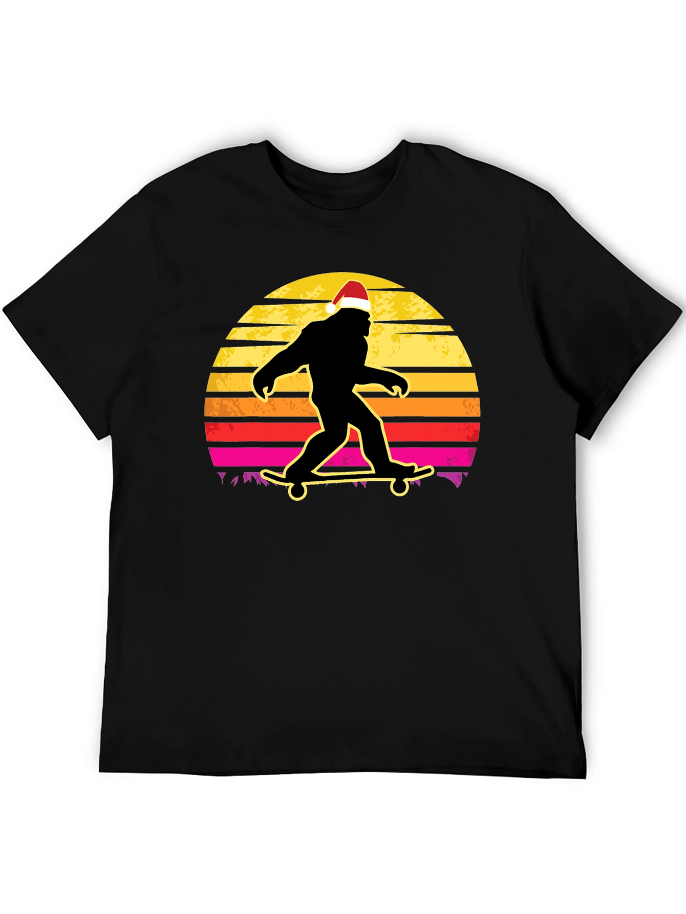 Bigfoot Santa Skateboarding T-Shirt