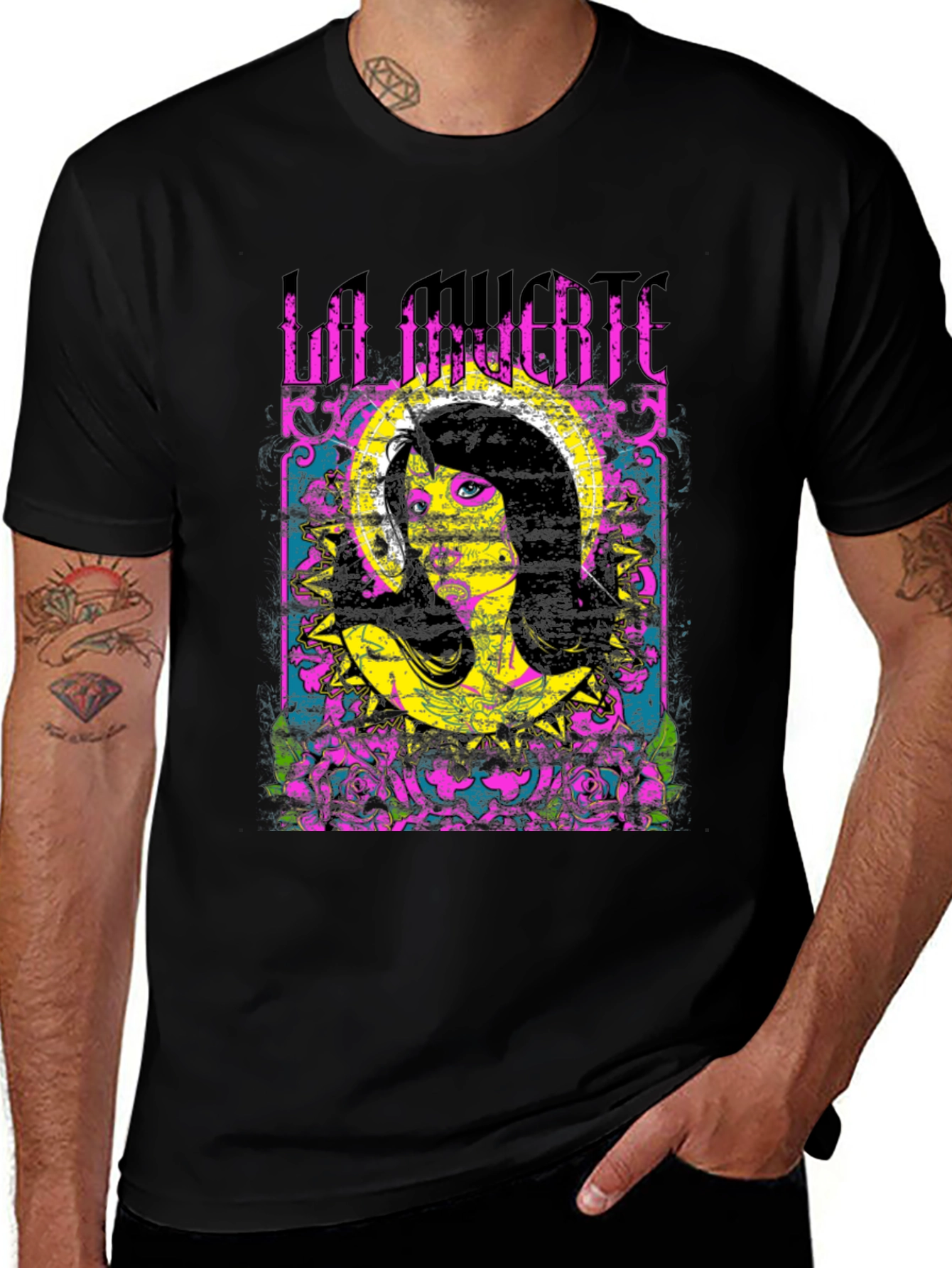 La Muerte Graphic Print Black T-Shirt