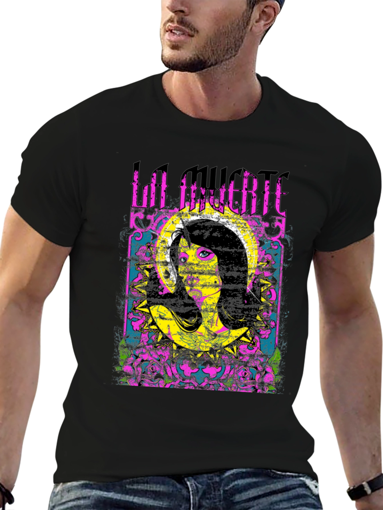 La Muerte Graphic Print Black T-Shirt