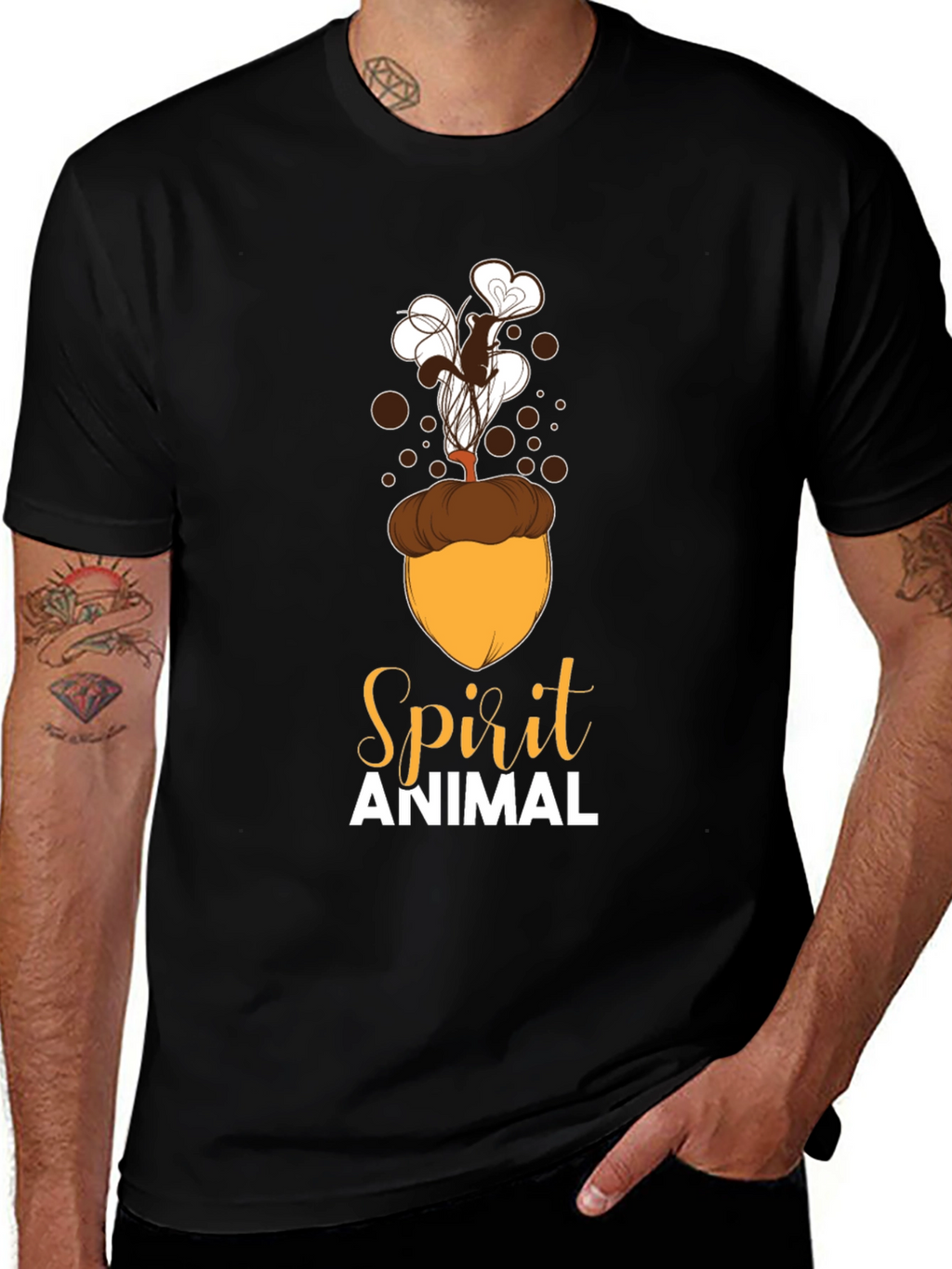 Spirit Animal Squirrel Acorn Design T-Shirt