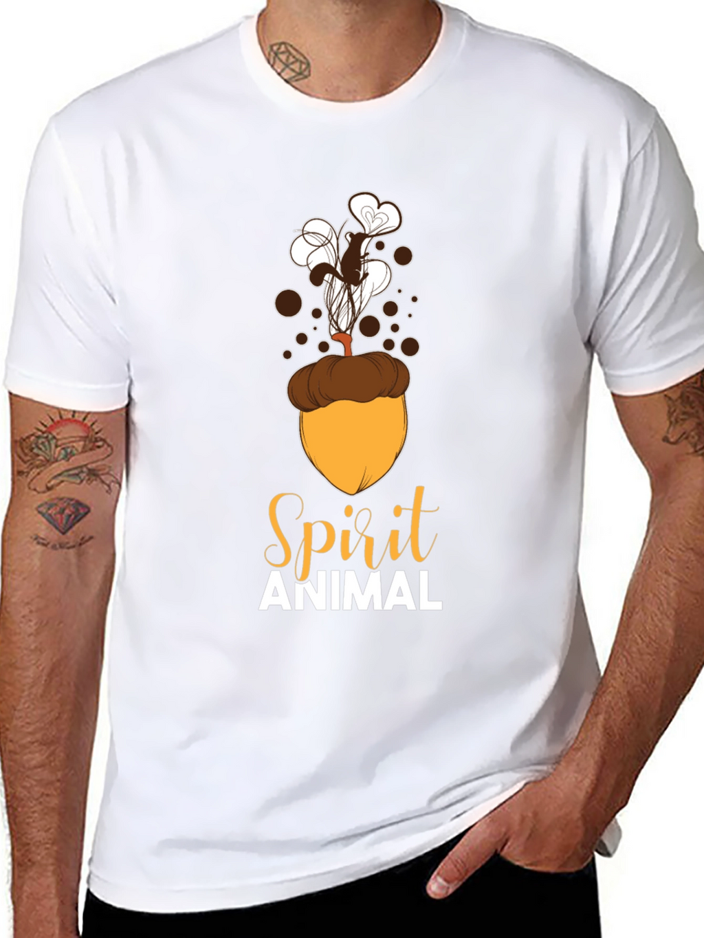 Spirit Animal Squirrel Acorn Design T-Shirt
