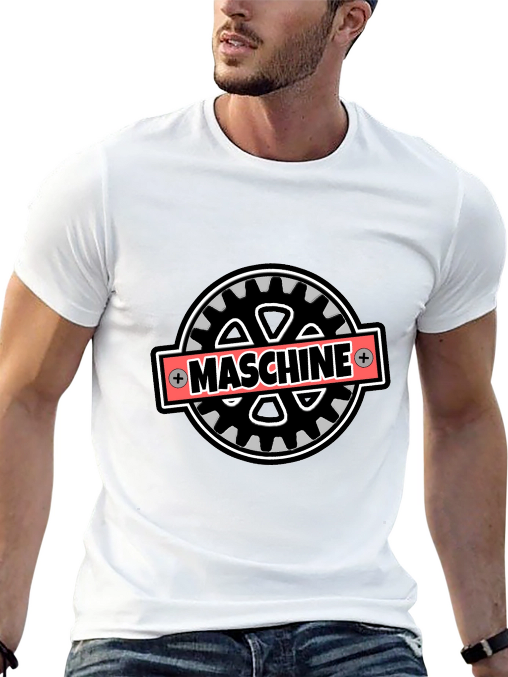 Maschine Graphic Tee - Black Cotton Blend T-Shirt