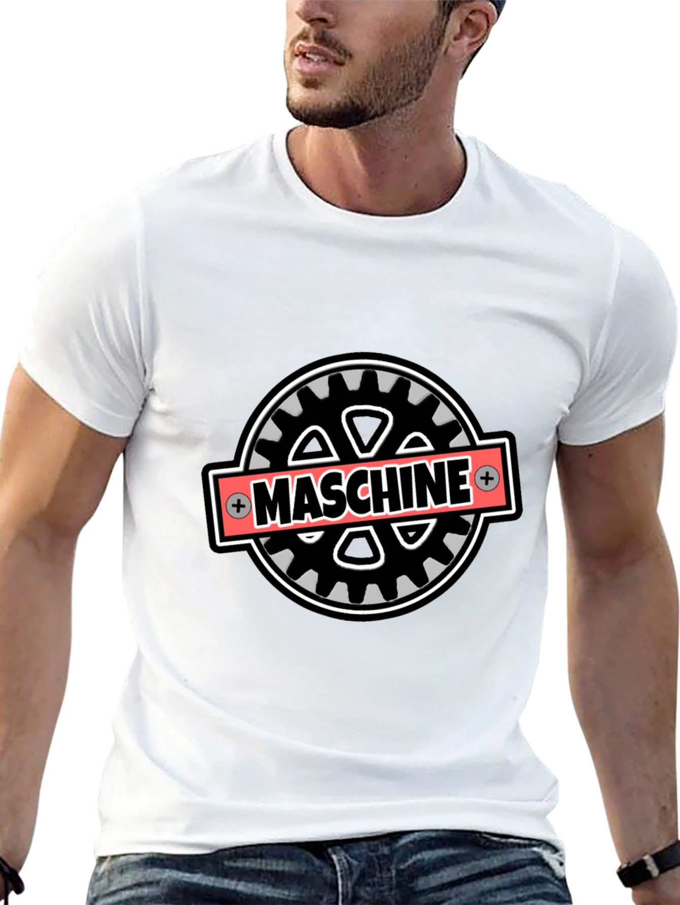 Maschine Graphic Tee - Black Cotton Blend T-Shirt