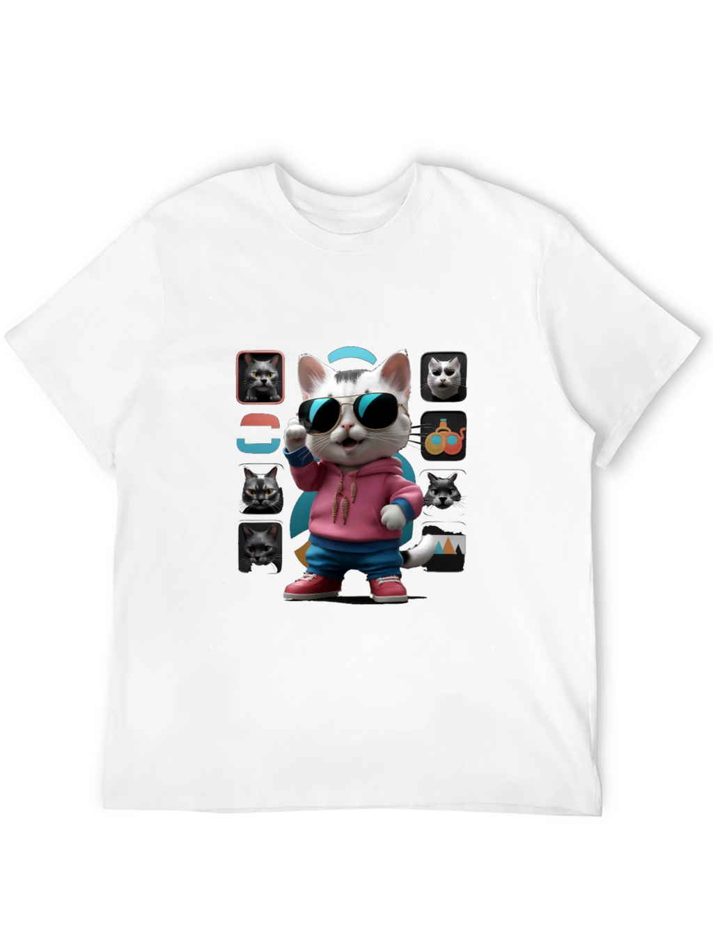 Cool Cat Graphic Tee - Unique Design