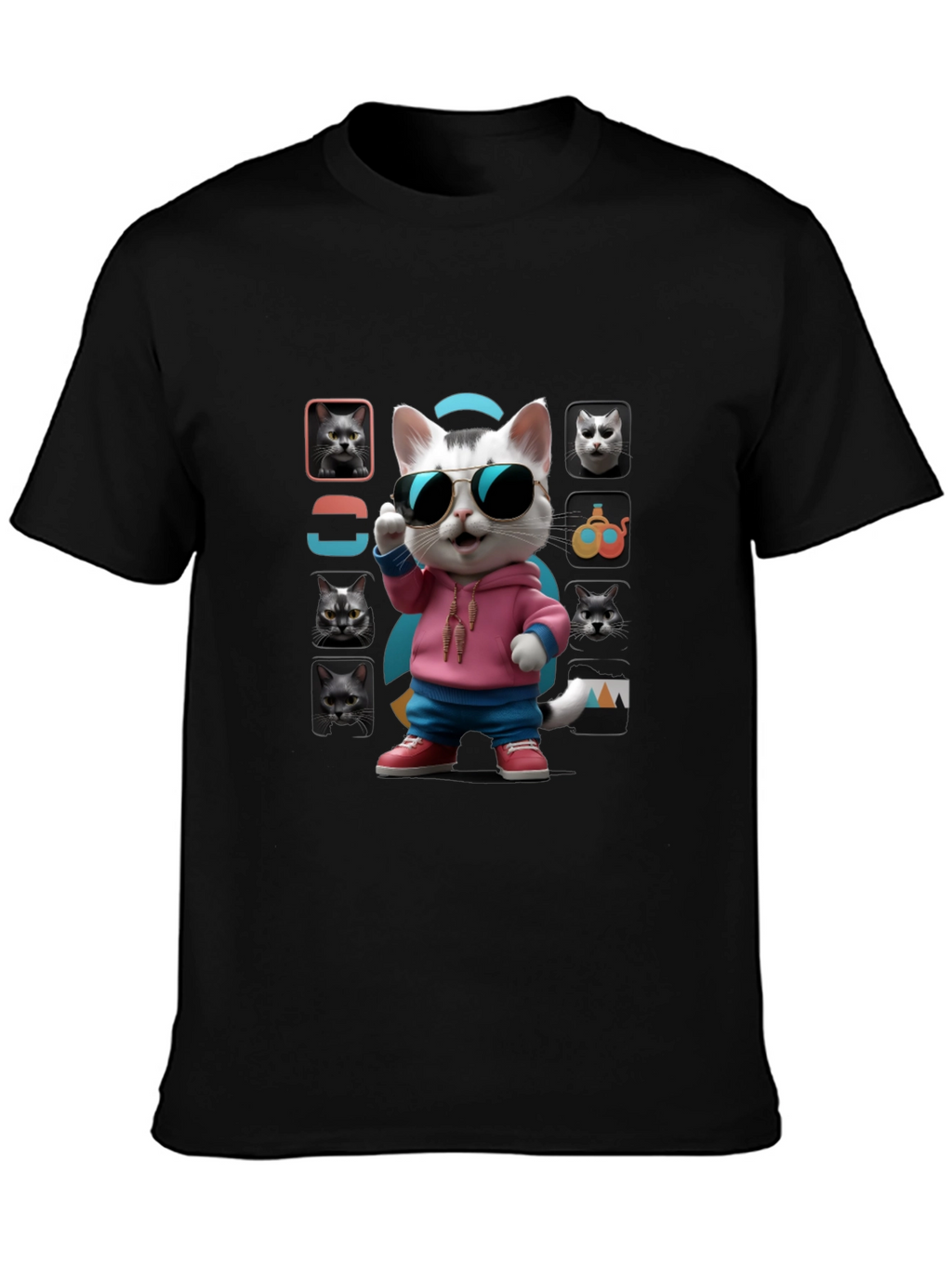 Cool Cat Graphic Tee - Unique Design