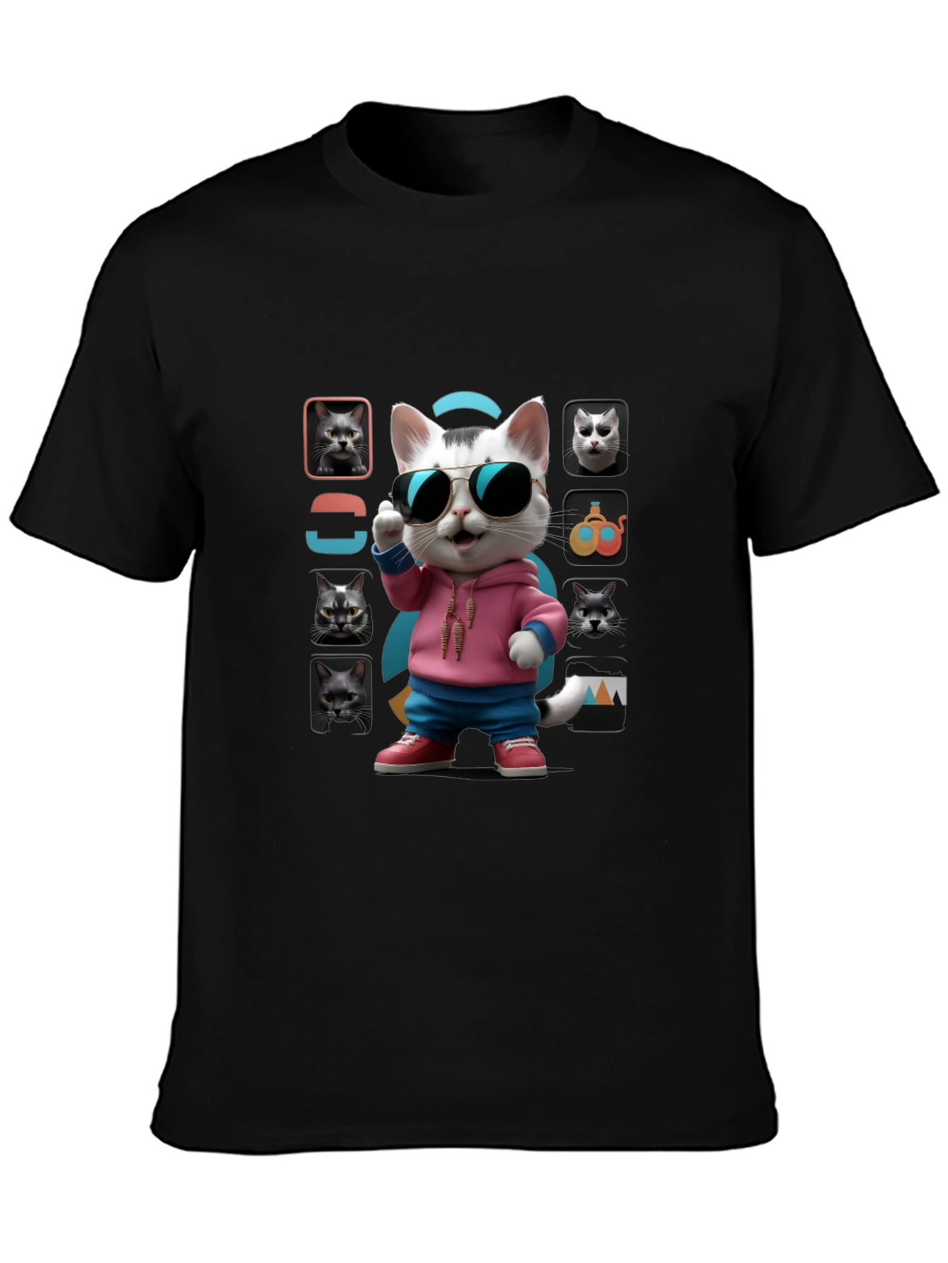 Cool Cat Graphic Tee - Unique Design