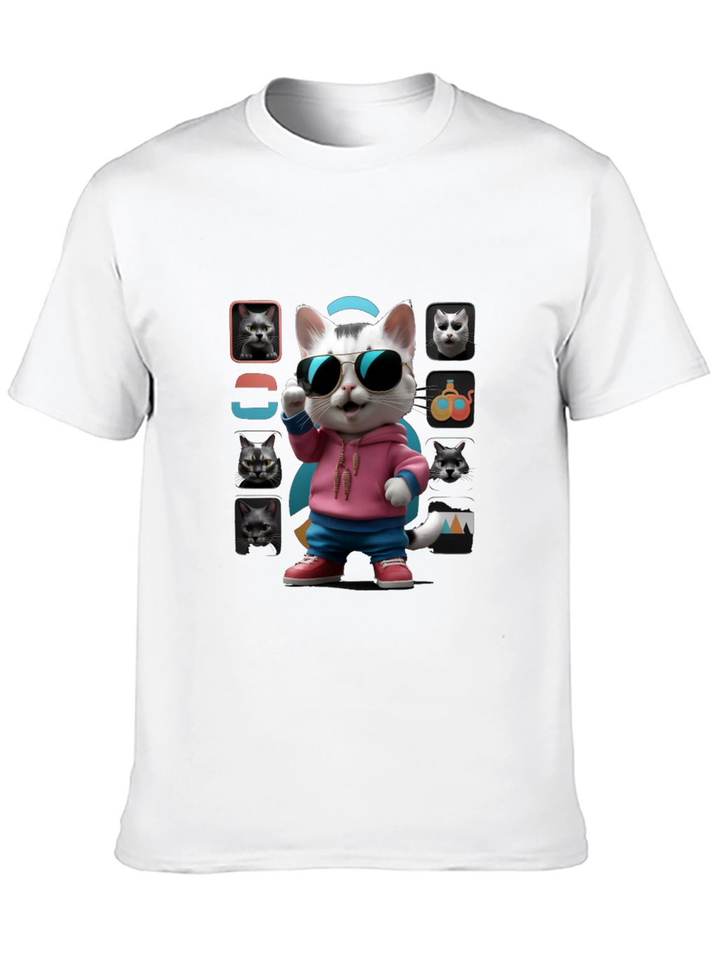 Cool Cat Graphic Tee - Unique Design