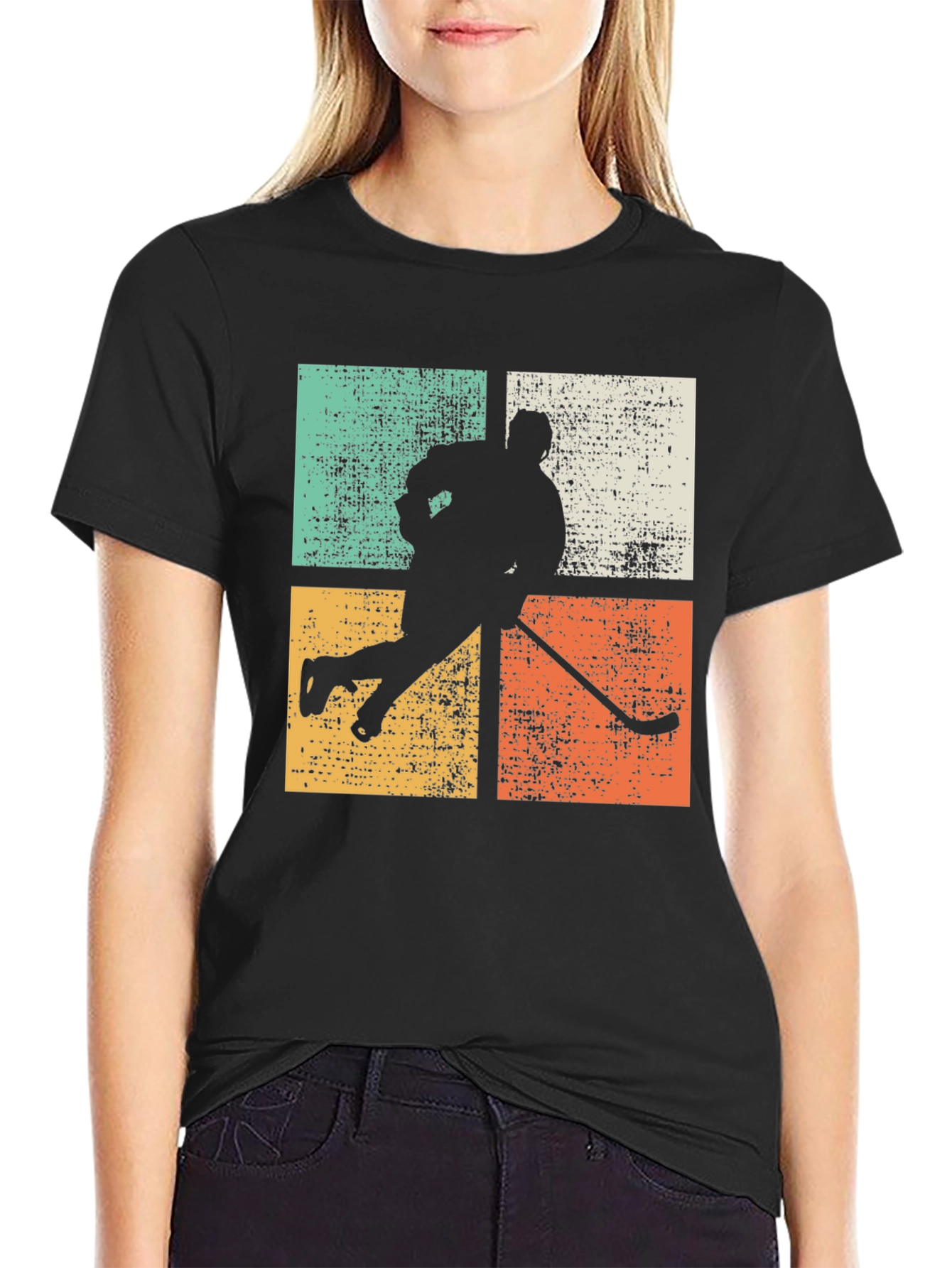 Vintage Hockey Player Graphic Tee