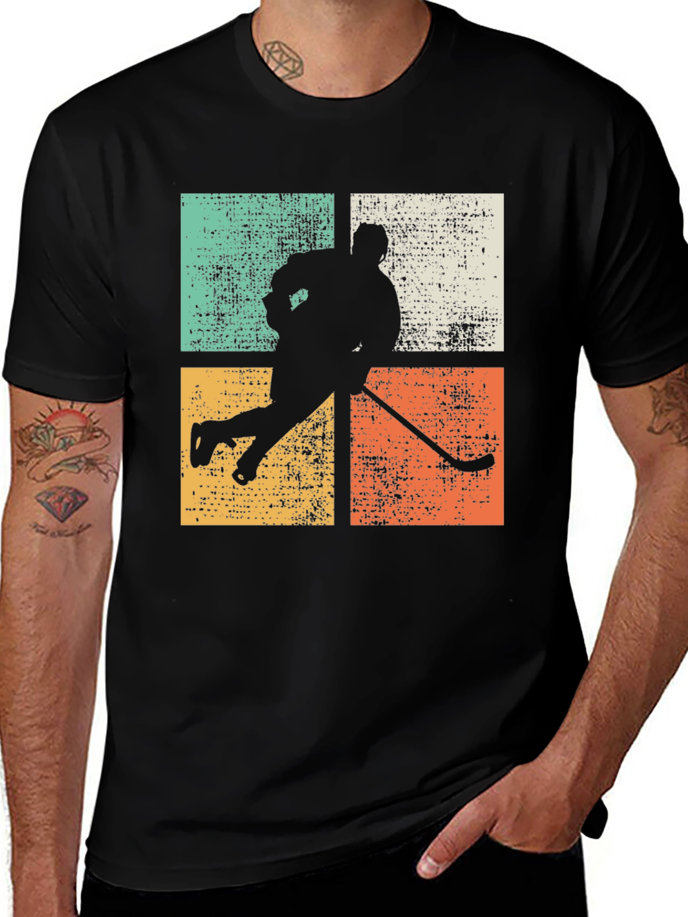 Vintage Hockey Player Graphic Tee