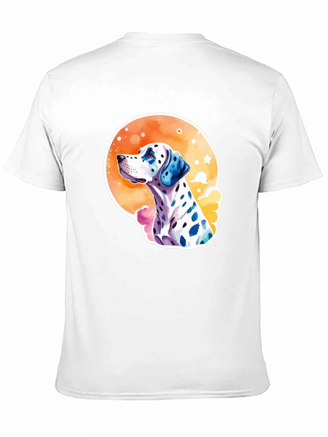 Dalmatian Watercolor Graphic Tee - Mens Black T-Shirt