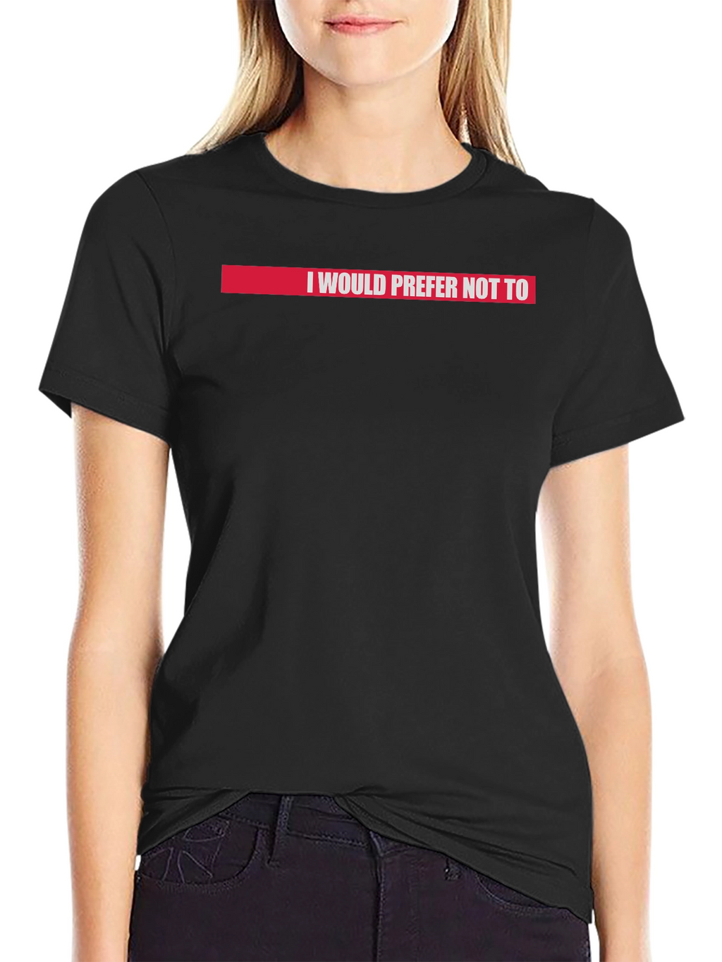 I Would Prefer Not To T-Shirt Red Accent