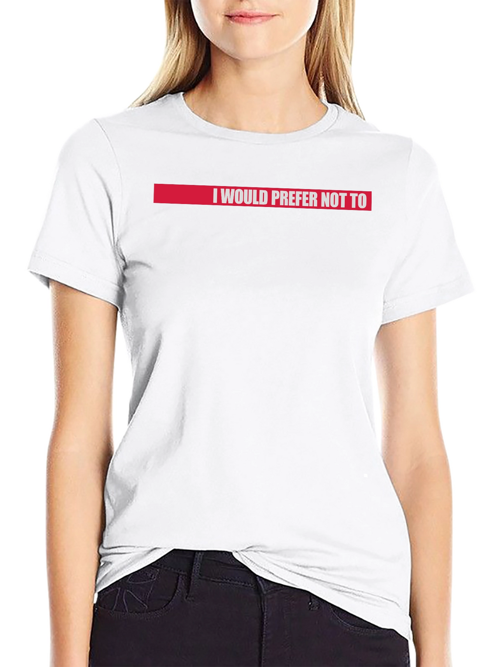I Would Prefer Not To T-Shirt Red Accent