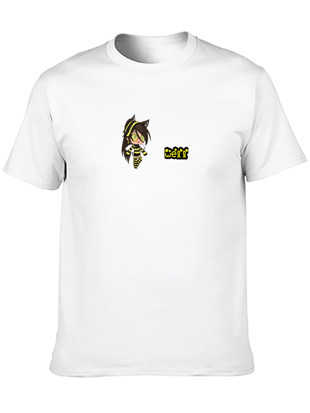 Black T-Shirt with Animated Character Design