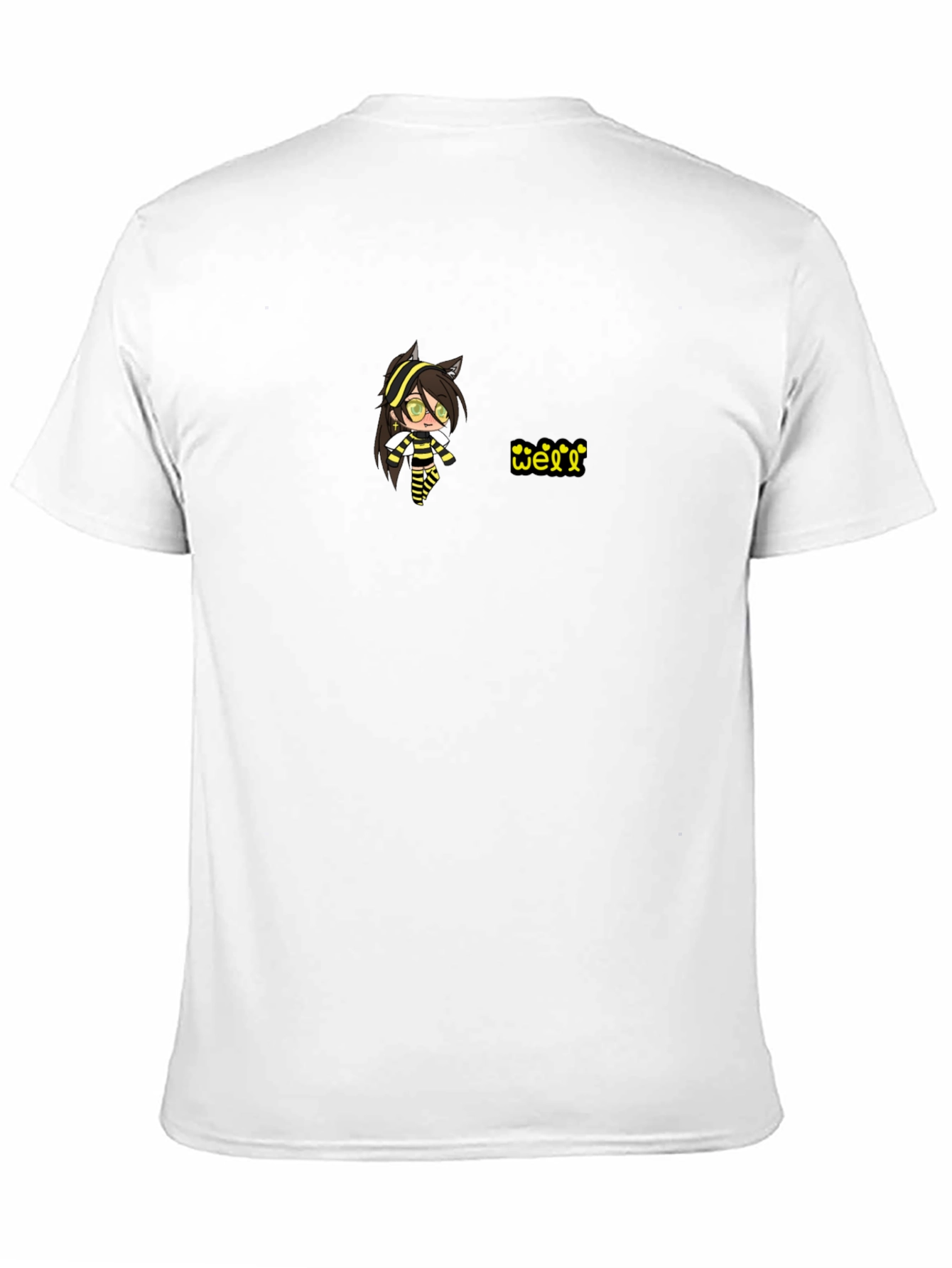 Black T-Shirt with Animated Character Design