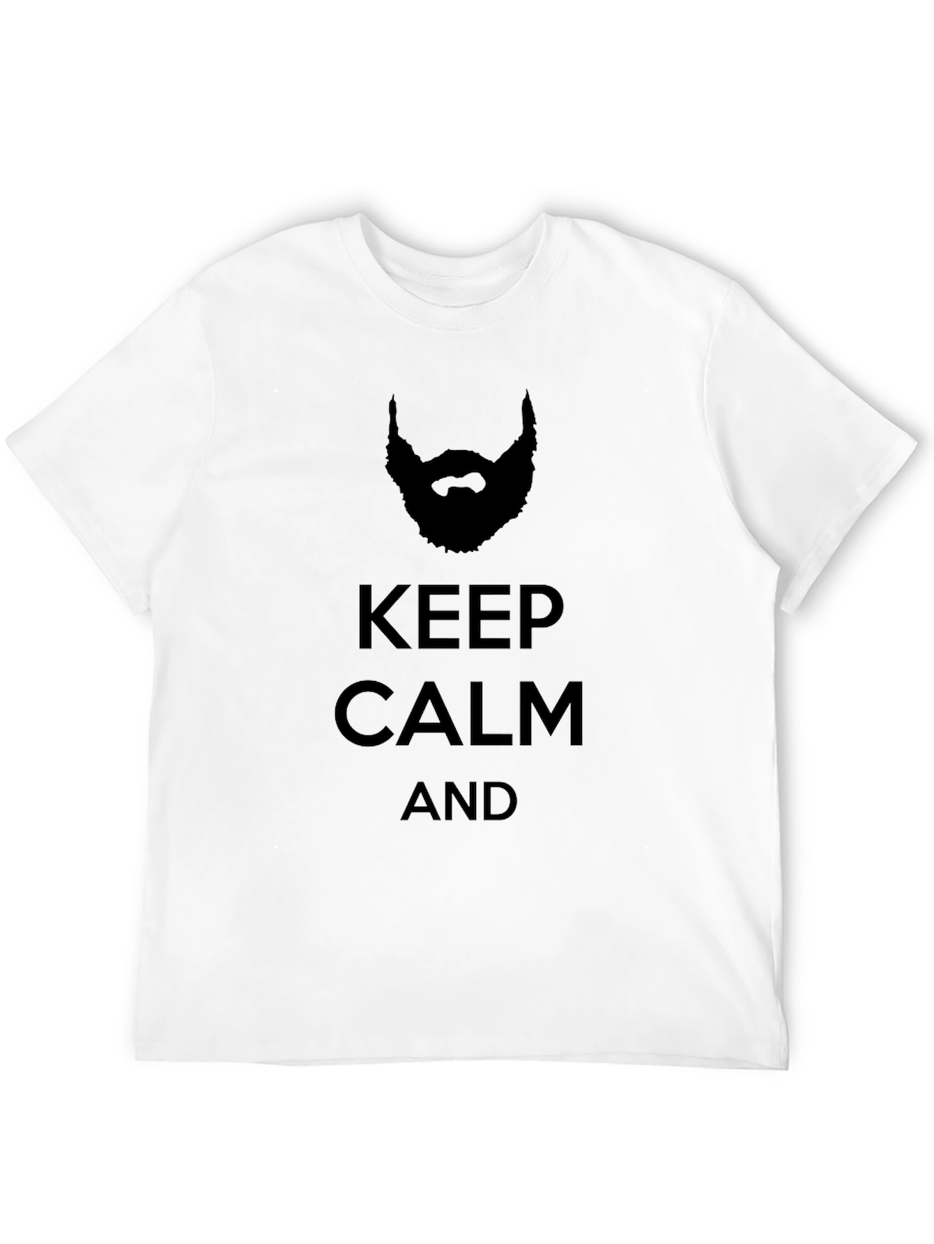 Keep Calm Beard Graphic Tee - Mens Casual Shirt