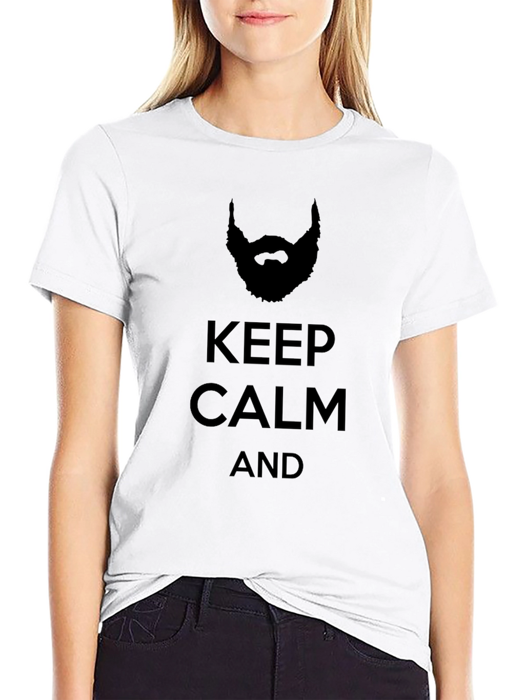 Keep Calm Beard Graphic Tee - Mens Casual Shirt