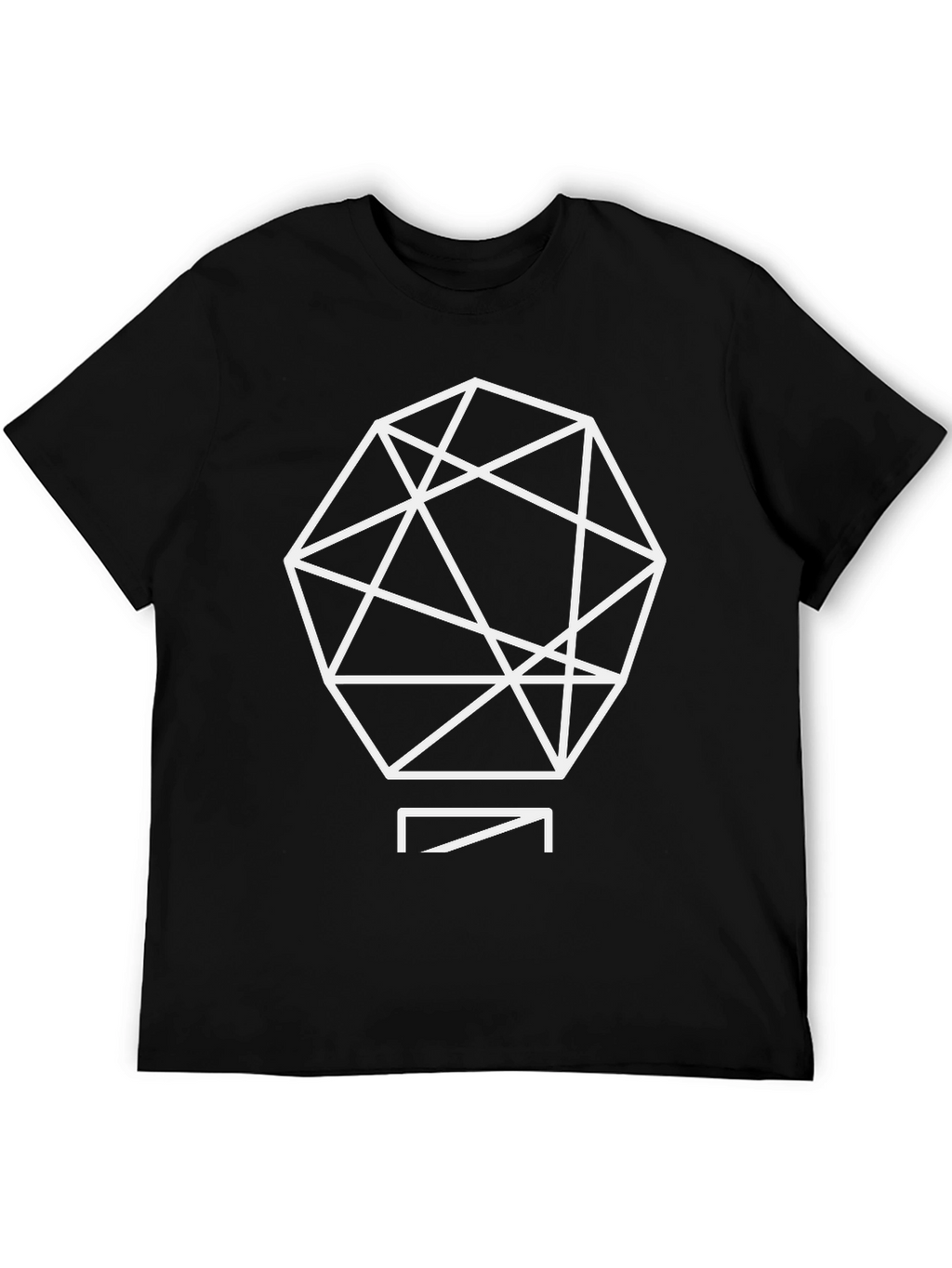 Geometric Graphic Tee - Black Casual Shirt