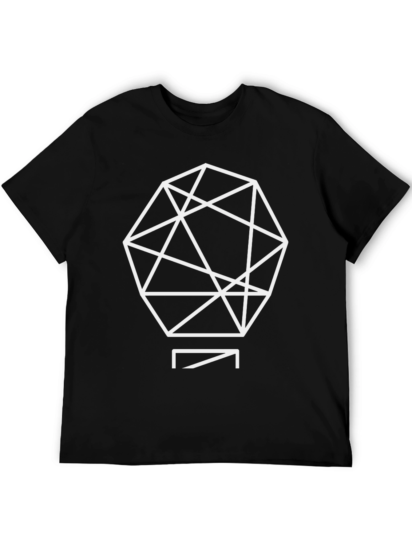 Geometric Graphic Tee - Black Casual Shirt