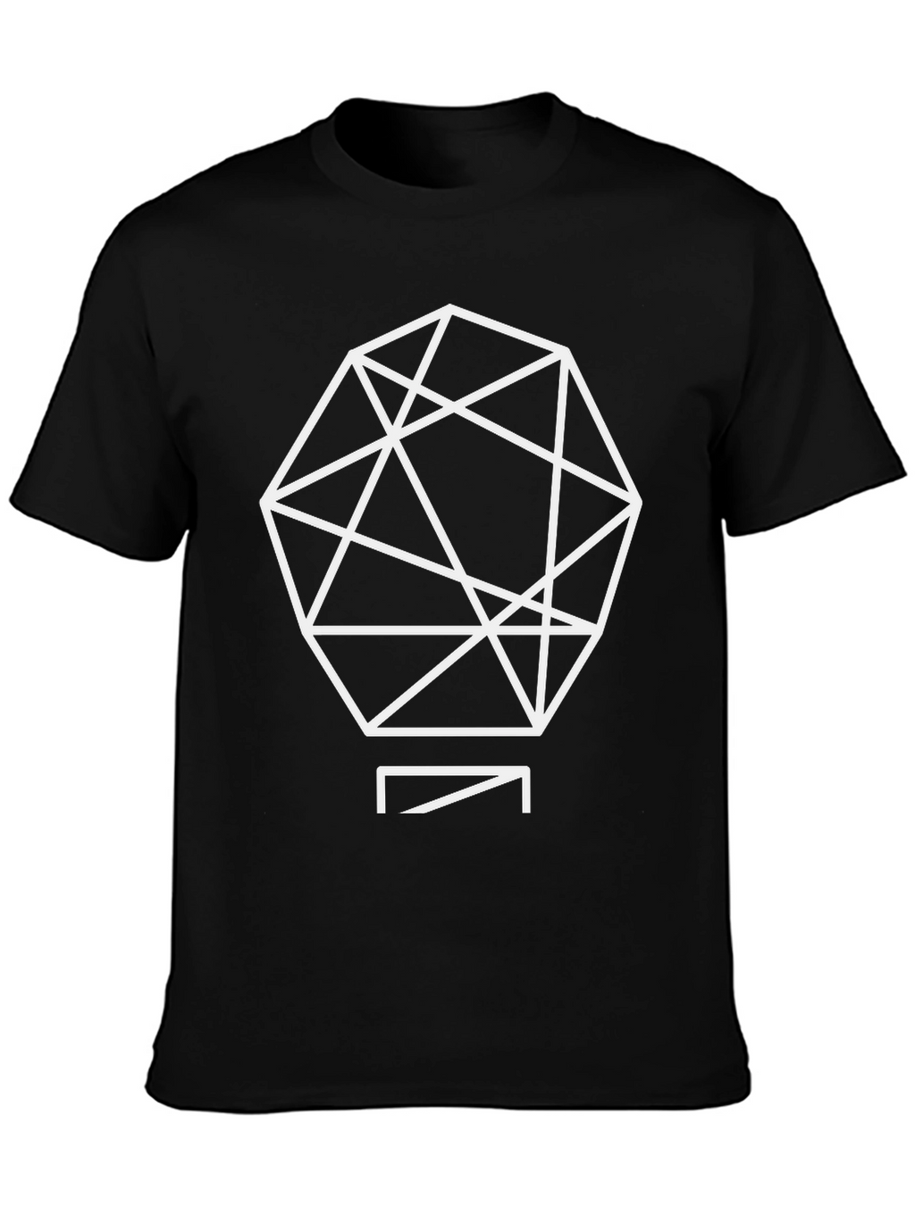 Geometric Graphic Tee - Black Casual Shirt