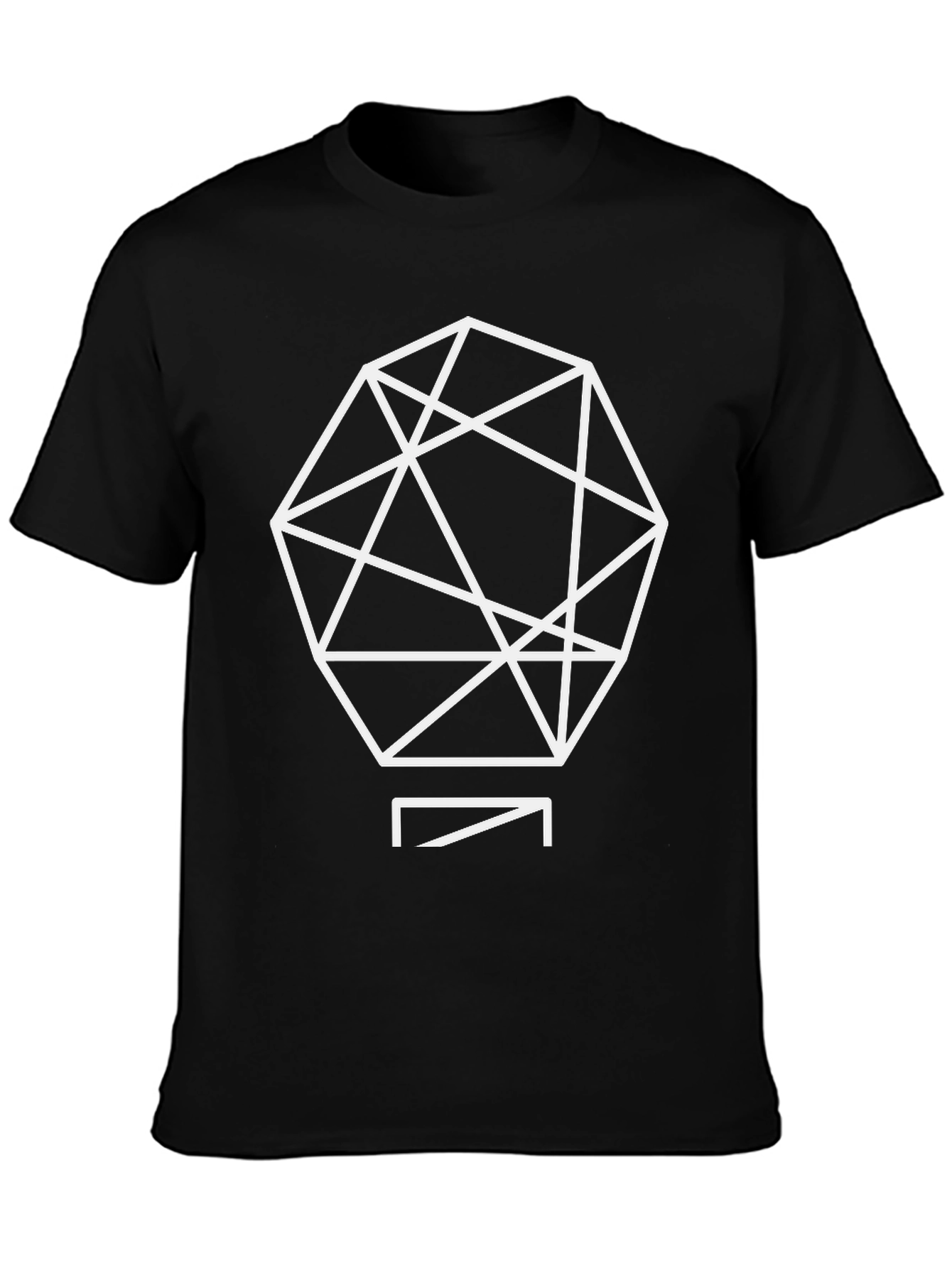 Geometric Graphic Tee - Black Casual Shirt