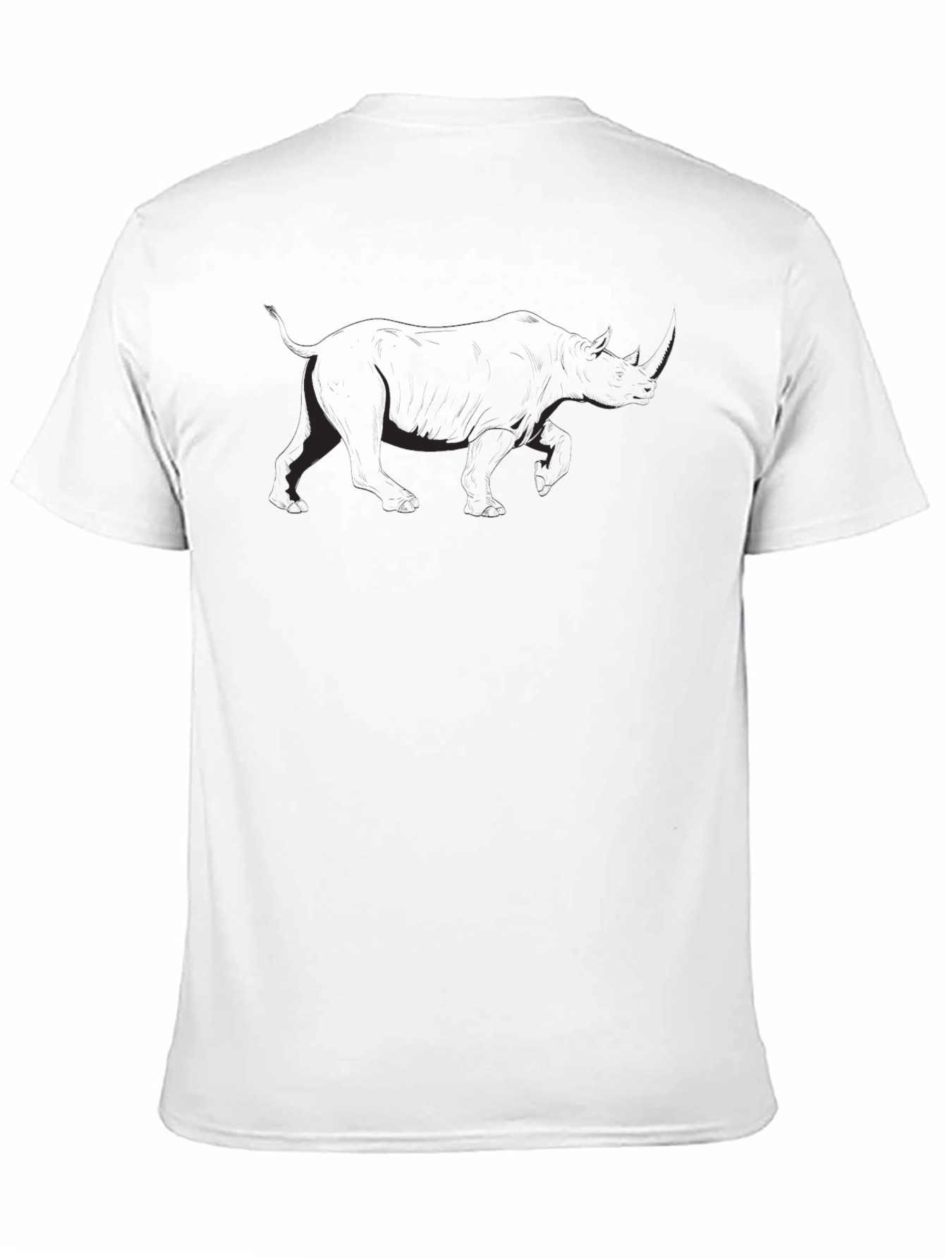 Black T-Shirt with Subtle Rhino Graphic
