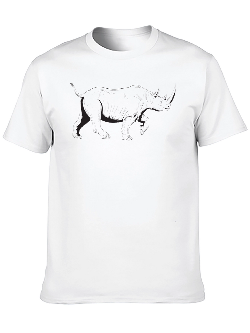Black T-Shirt with Subtle Rhino Graphic