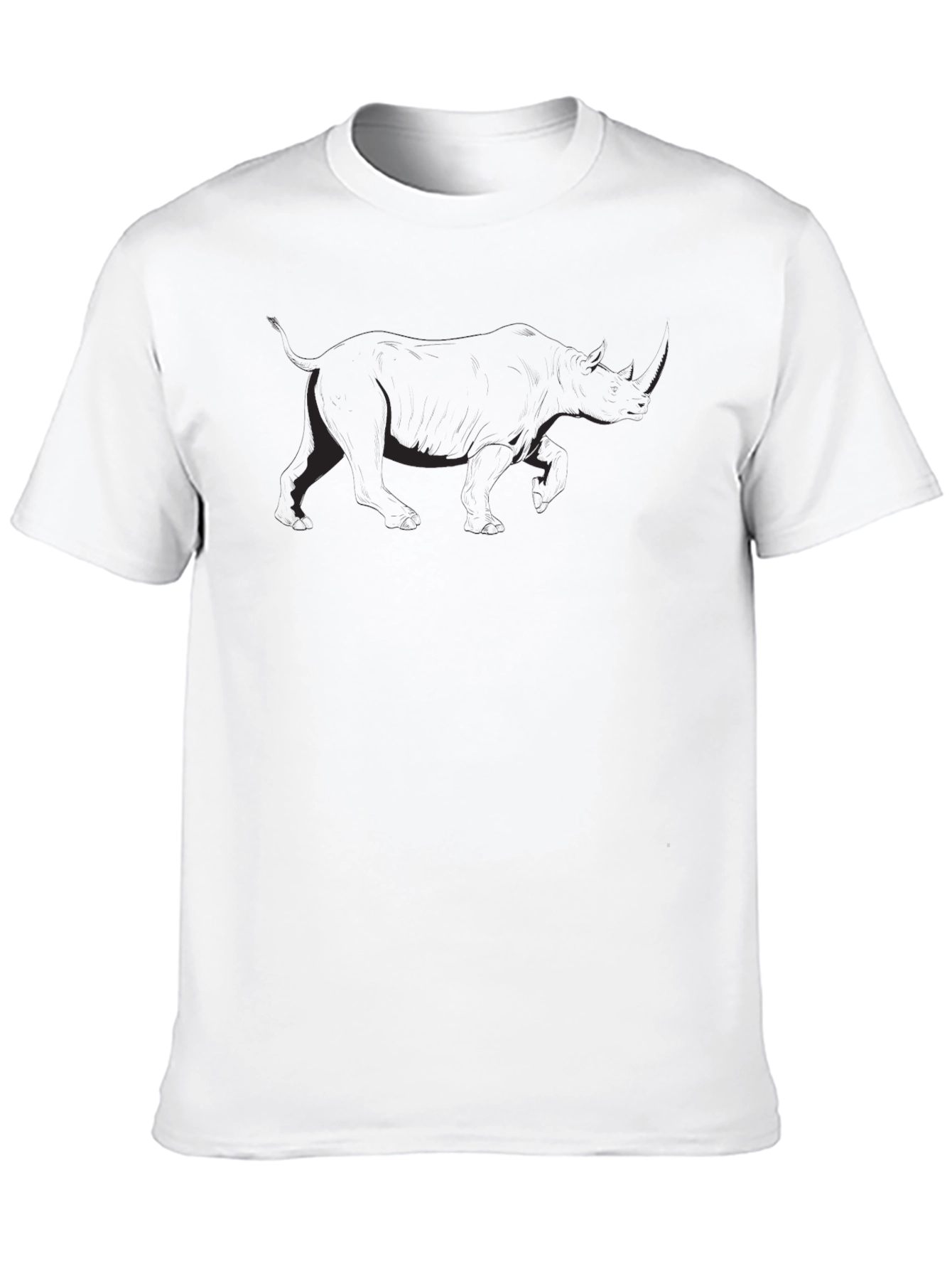 Black T-Shirt with Subtle Rhino Graphic