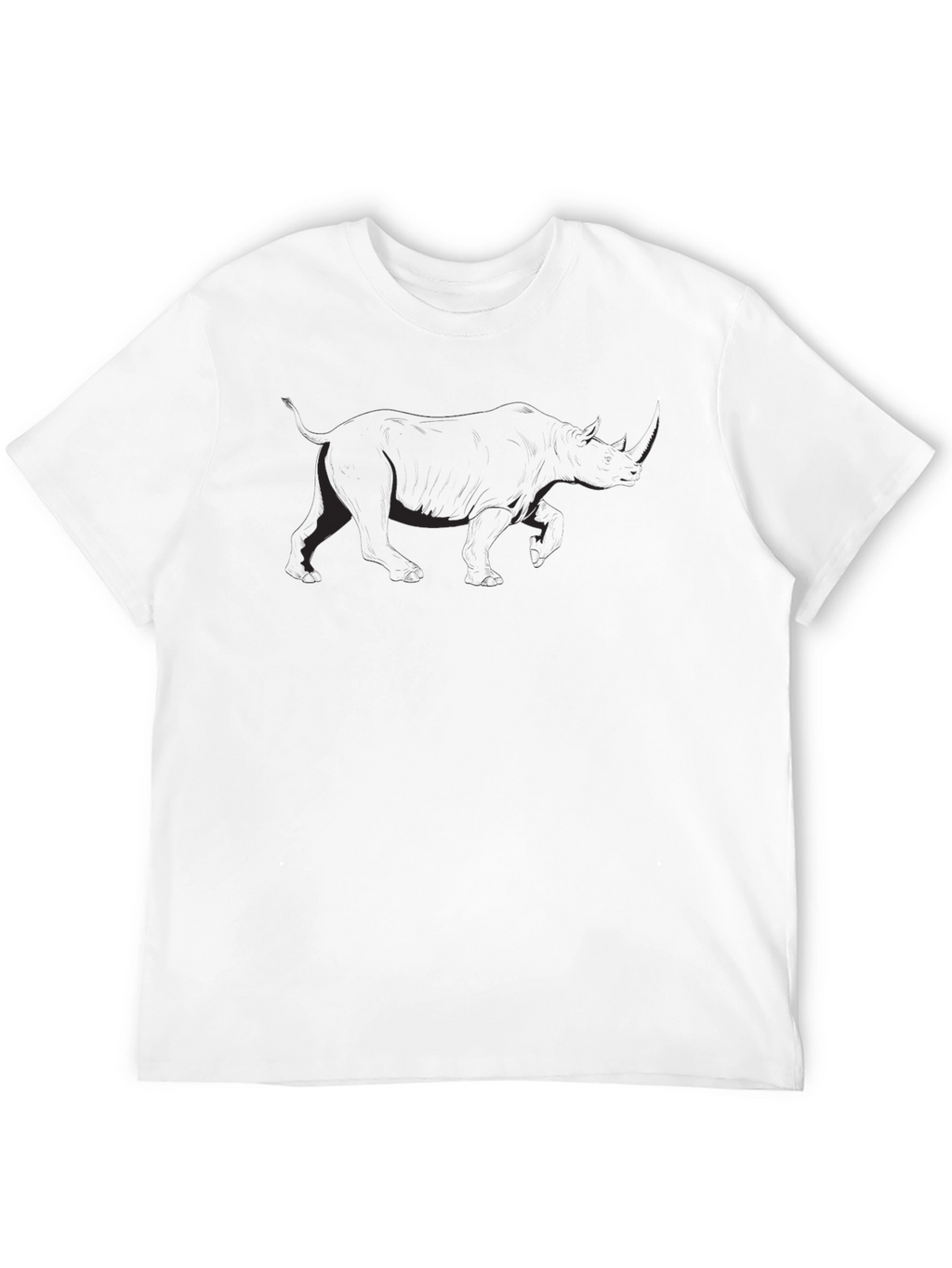 Black T-Shirt with Subtle Rhino Graphic