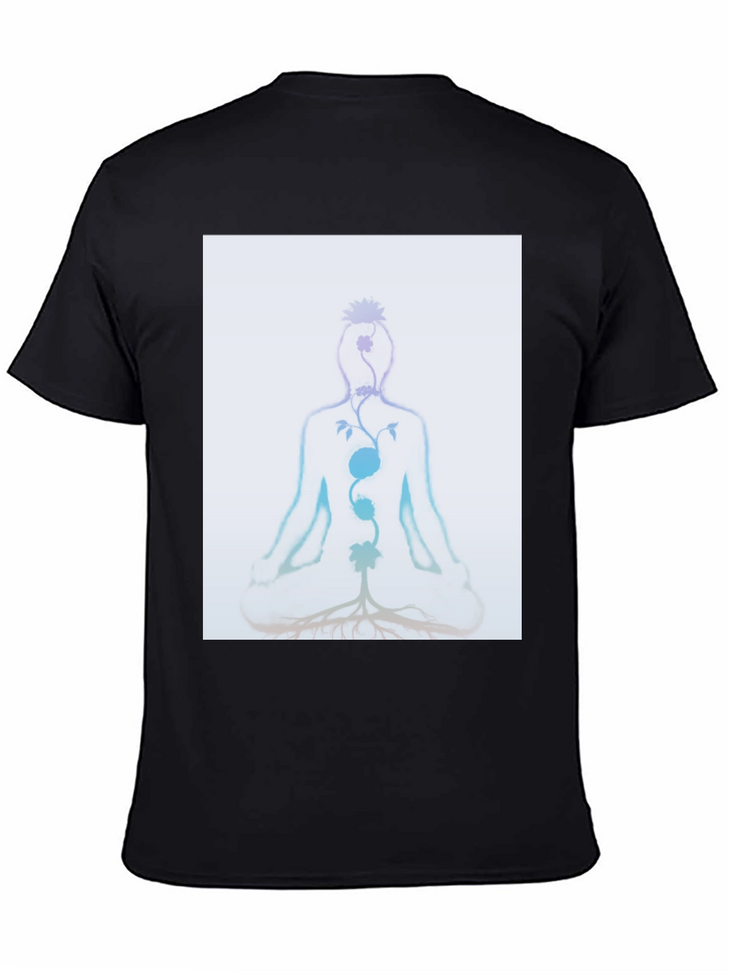 Chakra Meditation Tee - Spiritual Black T-Shirt