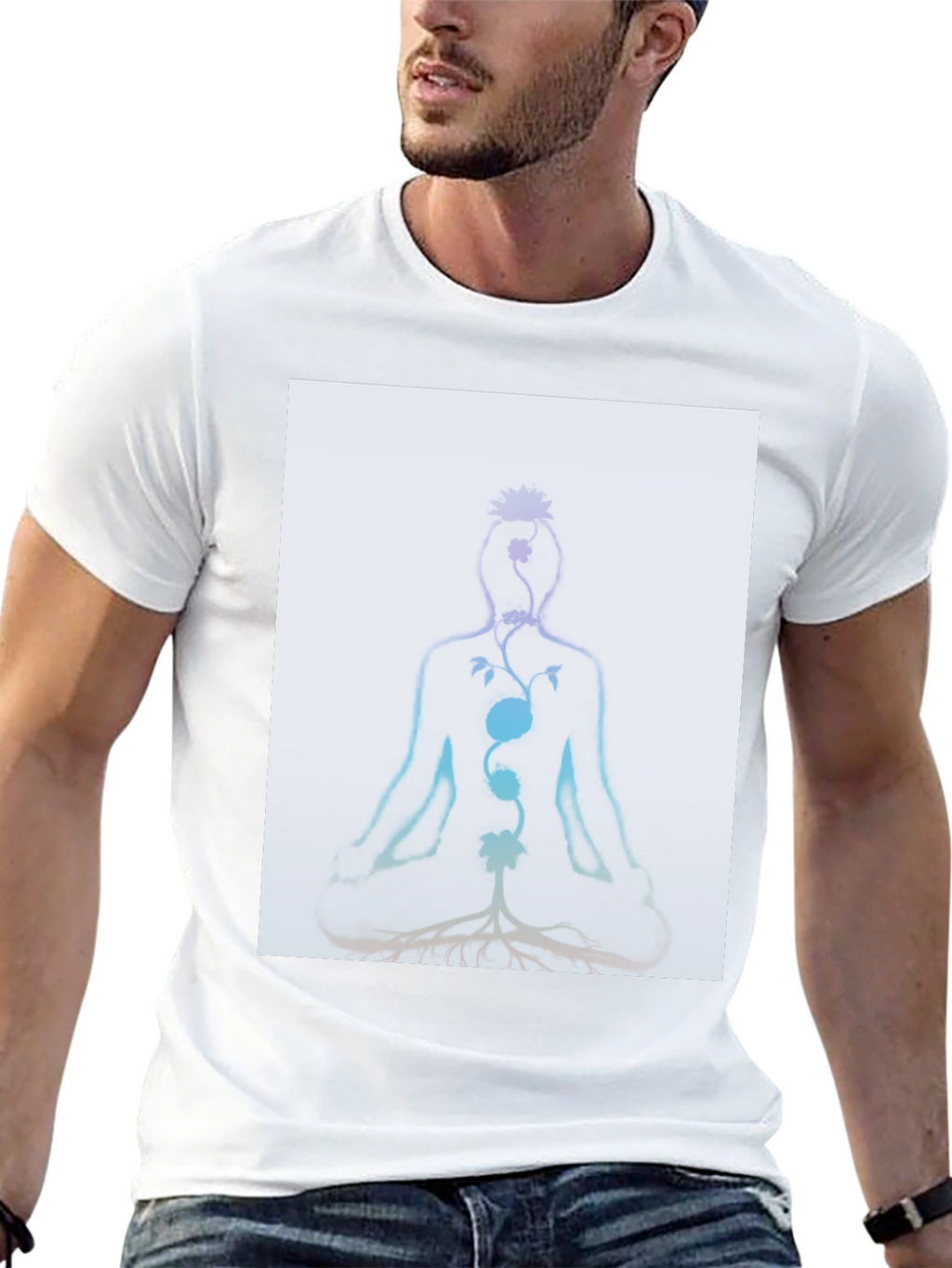 Chakra Meditation Tee - Spiritual Black T-Shirt