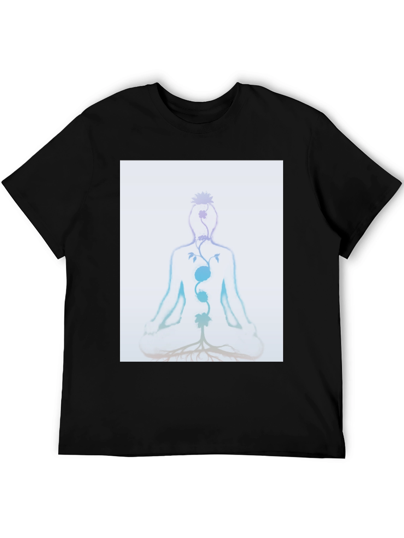Chakra Meditation Tee - Spiritual Black T-Shirt