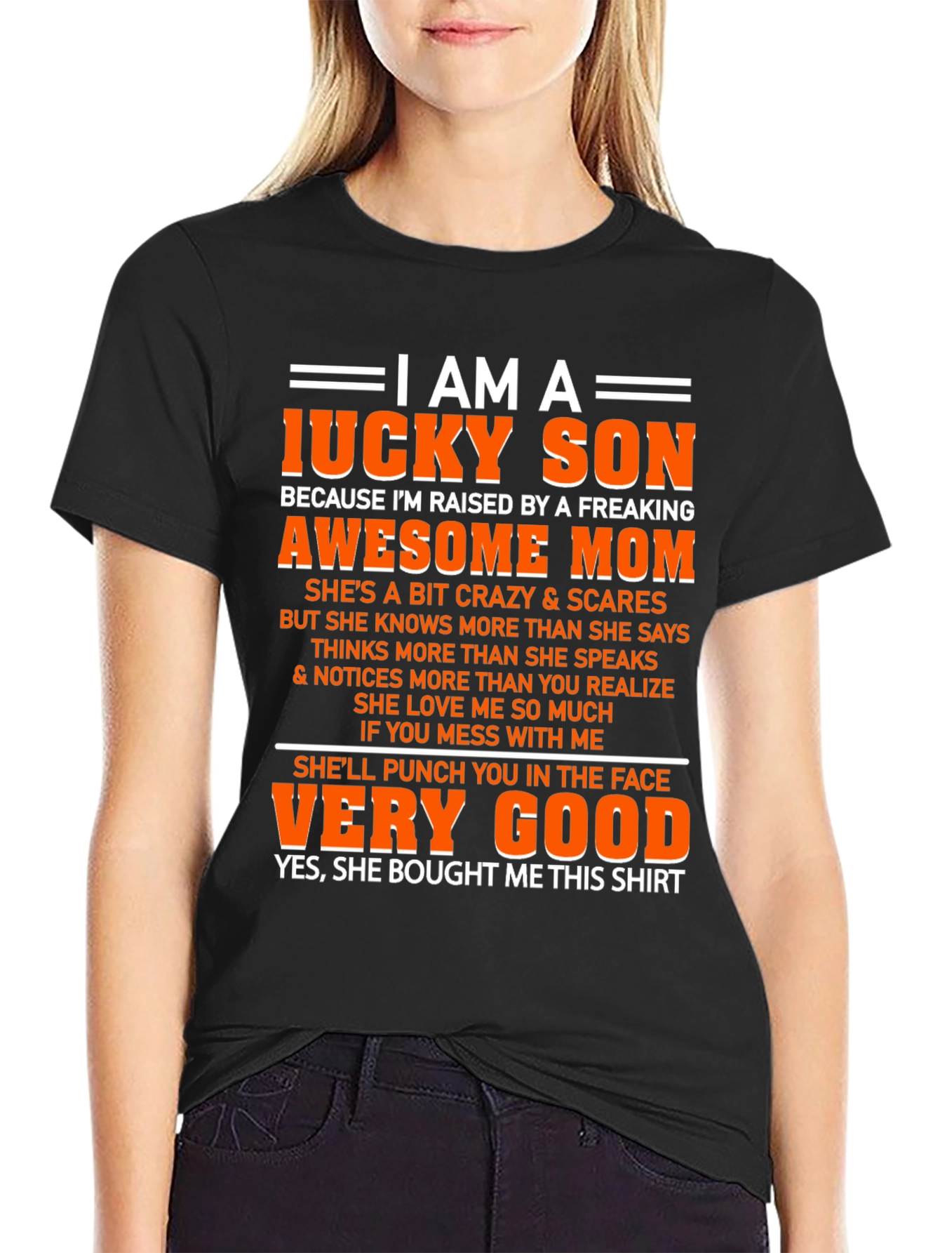 Lucky Son Graphic T-Shirt - Awesome Freaking Mom