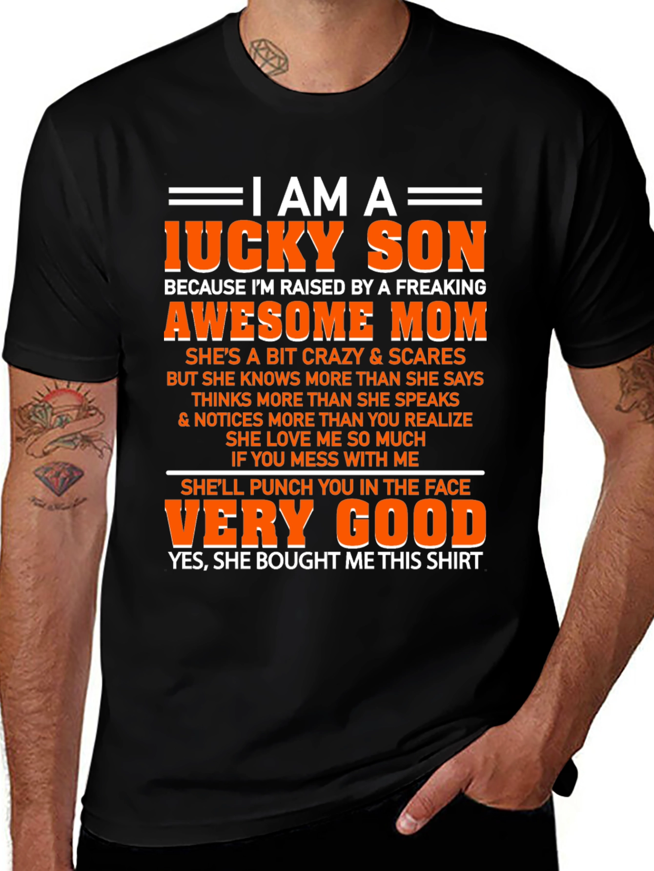 Lucky Son Graphic T-Shirt - Awesome Freaking Mom