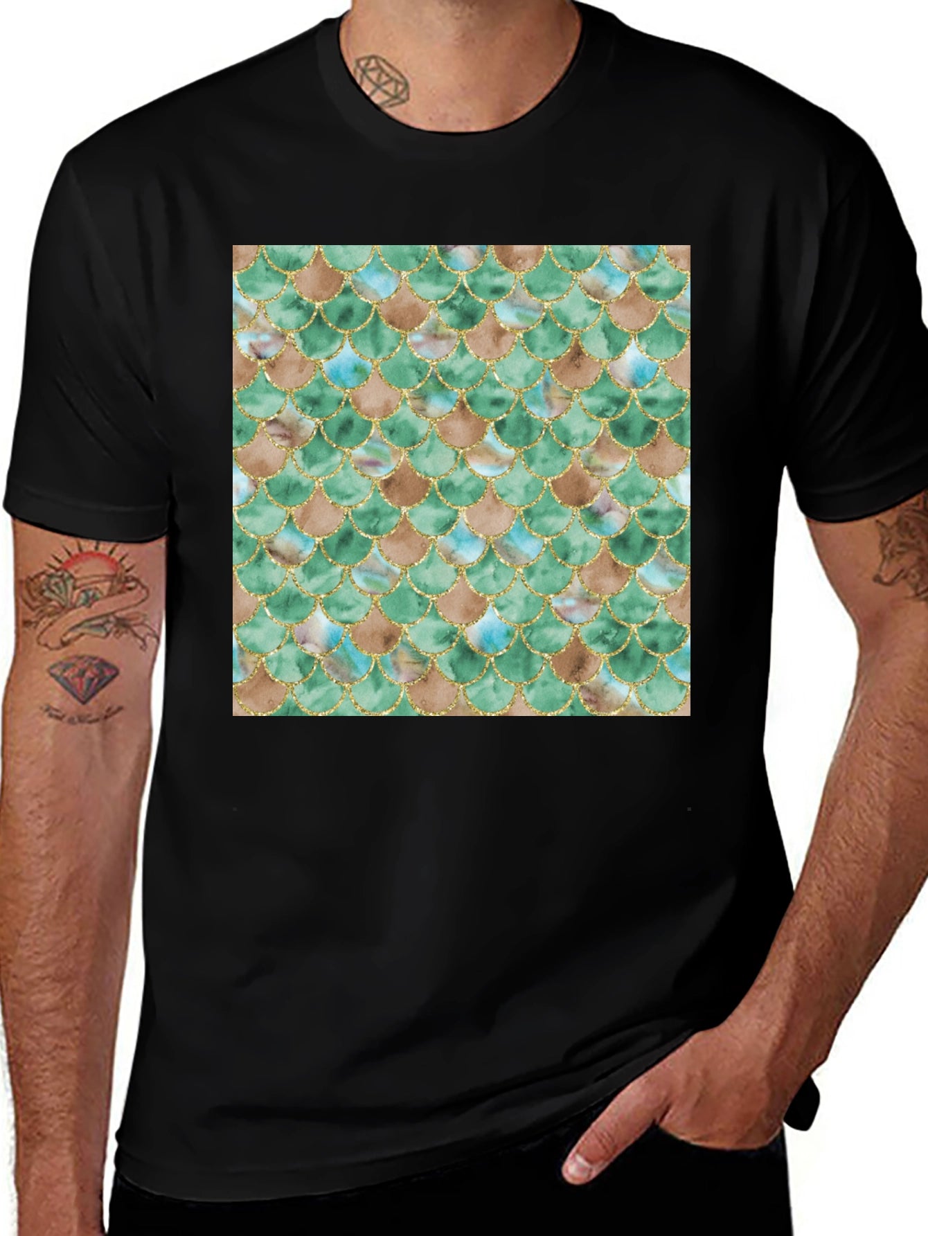 Scales Pattern Graphic Tee