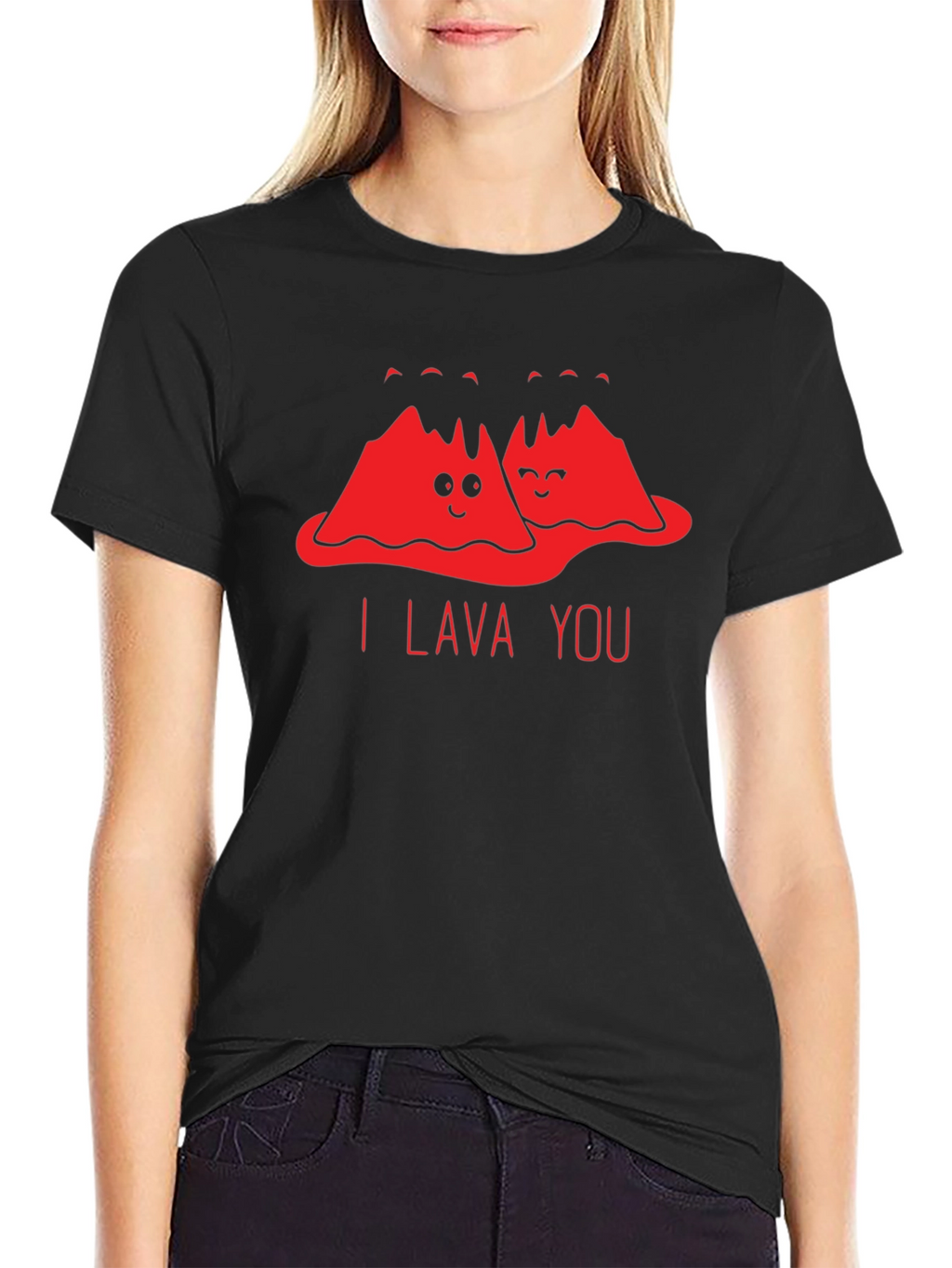 I Lava You Funny Graphic T-Shirt - Black