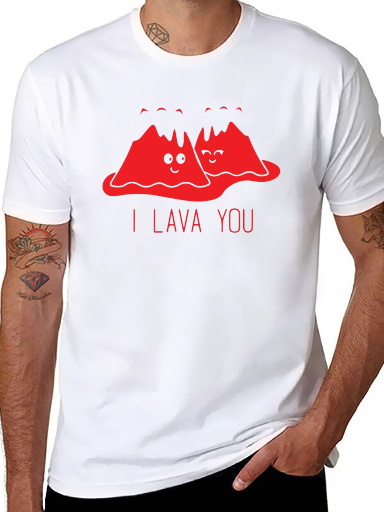 I Lava You Funny Graphic T-Shirt - Black