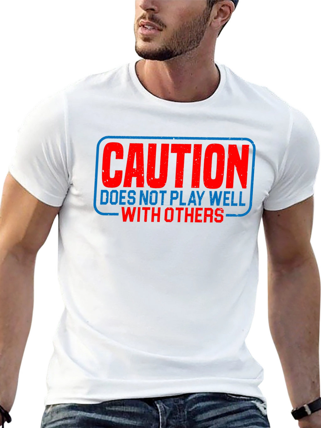 Caution Funny Sarcastic T-Shirt Introvert Tee