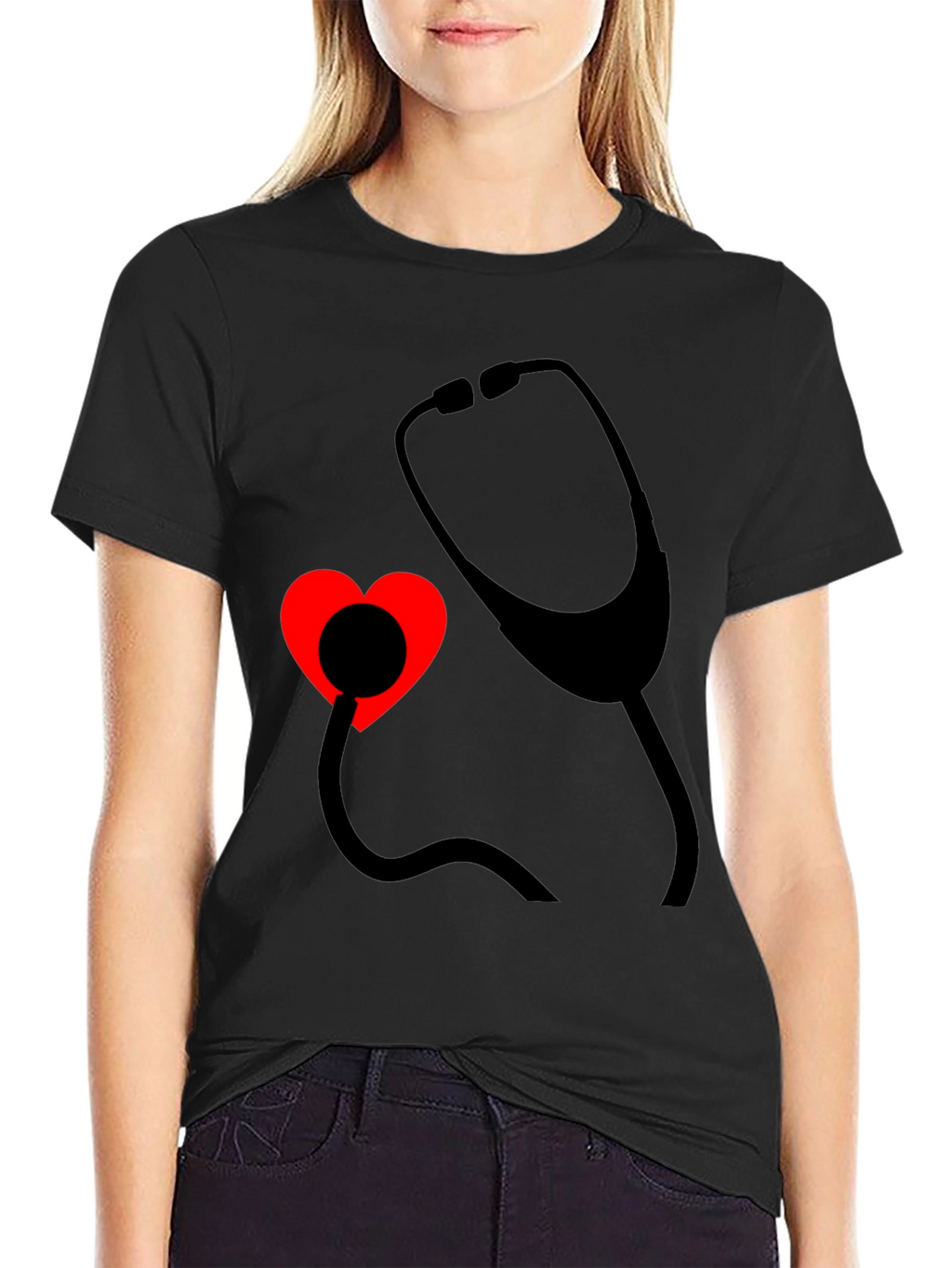 Heartbeat Stethoscope Tee - Medical Love Shirt